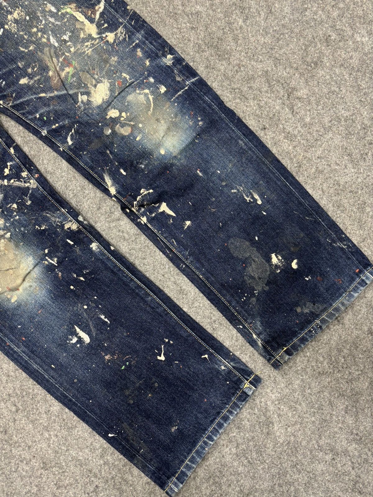 Japanese Brand 💥ART💥Uniqlo Japan Heavy Paint Splatter Selvedge Denim F673 Size US 34 / EU 50 - 11 Thumbnail