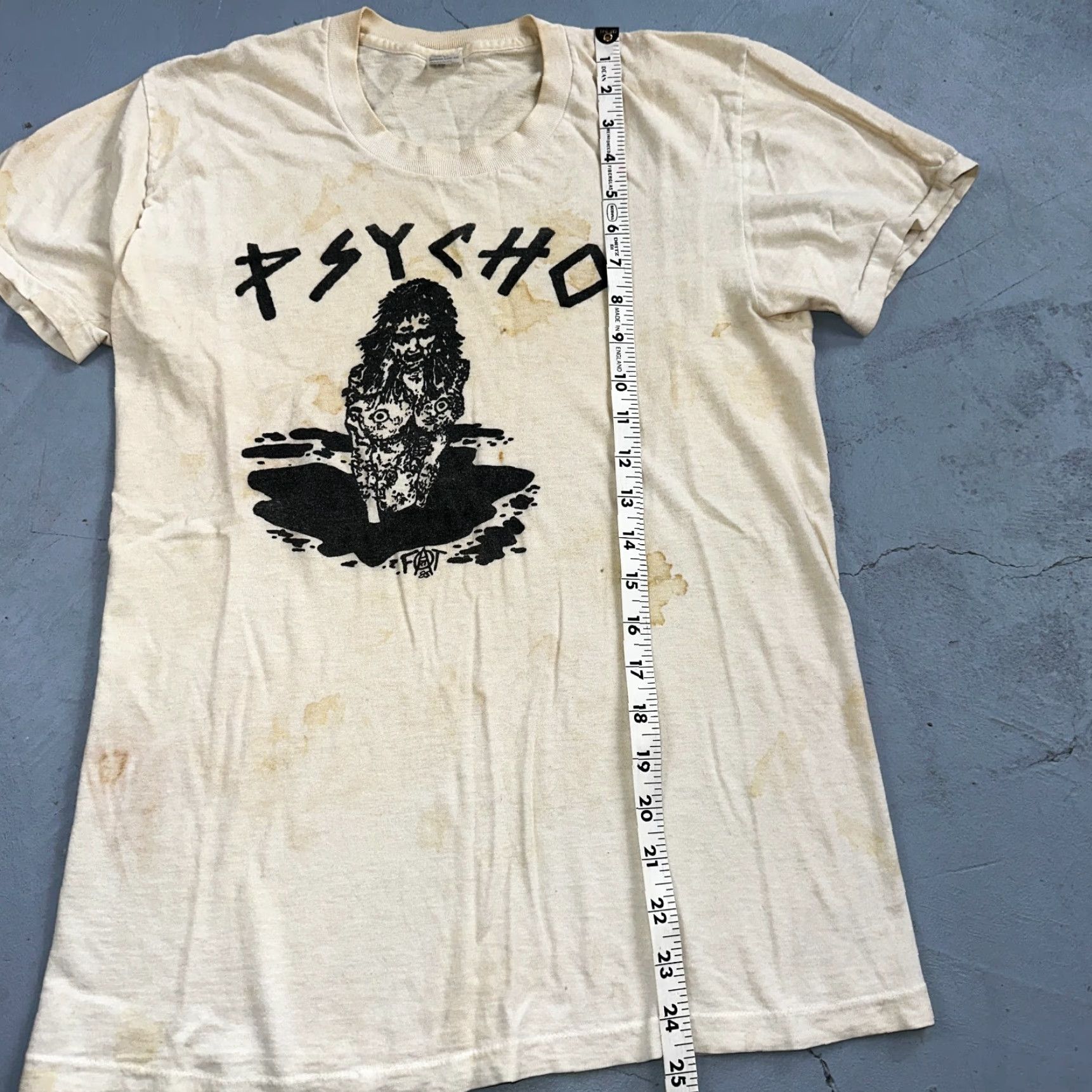 Vintage VINTAGE Psycho T Shirt Concert Boston Punk Grunge Nirvana 80s Band Rock Boro Men S White Short Sleeve Crew Neck Graphic Print Vintage 70s 80s 90s Size US S / EU 44-46 / 1 - 5 Thumbnail