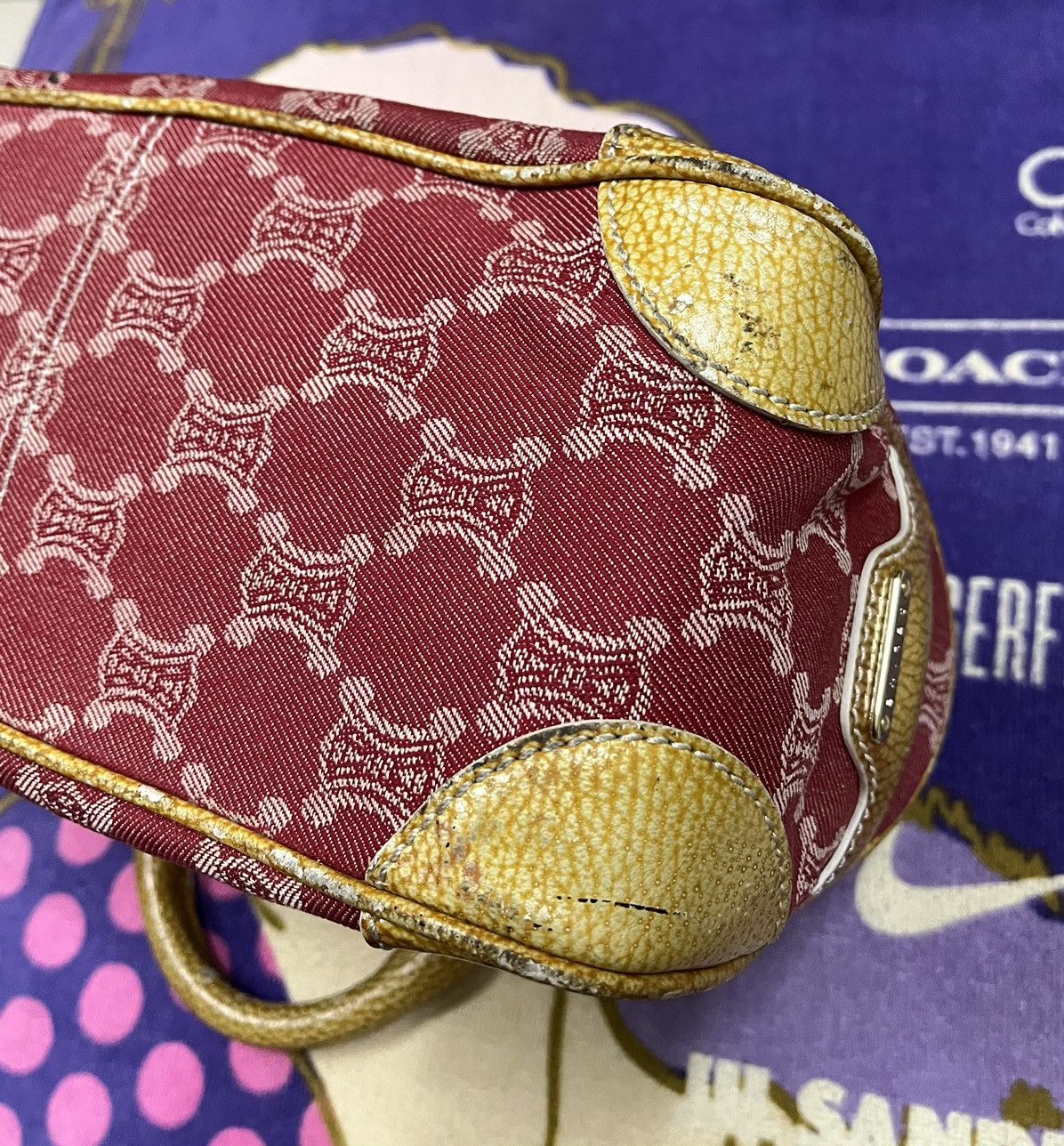Celine Vintage CELINE PARIS Monogram Handbag x Rare Size ONE SIZE - 10 Thumbnail