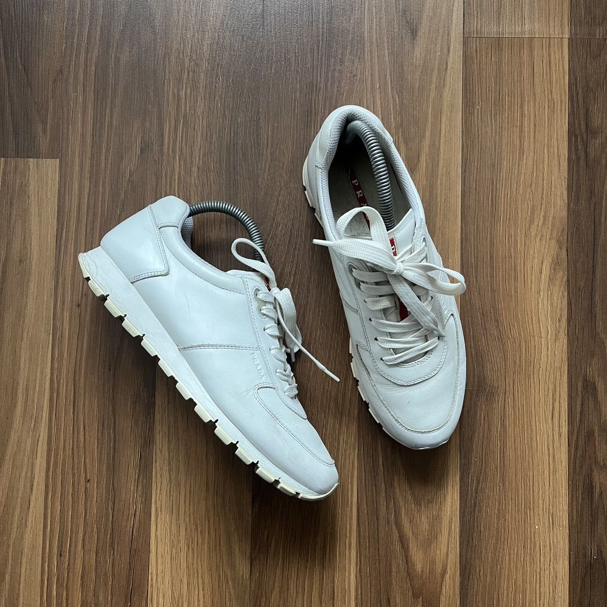 Prada Prada low-top sneakers white sneakers red label Size US 9 / EU 42 - 1 Thumbnail
