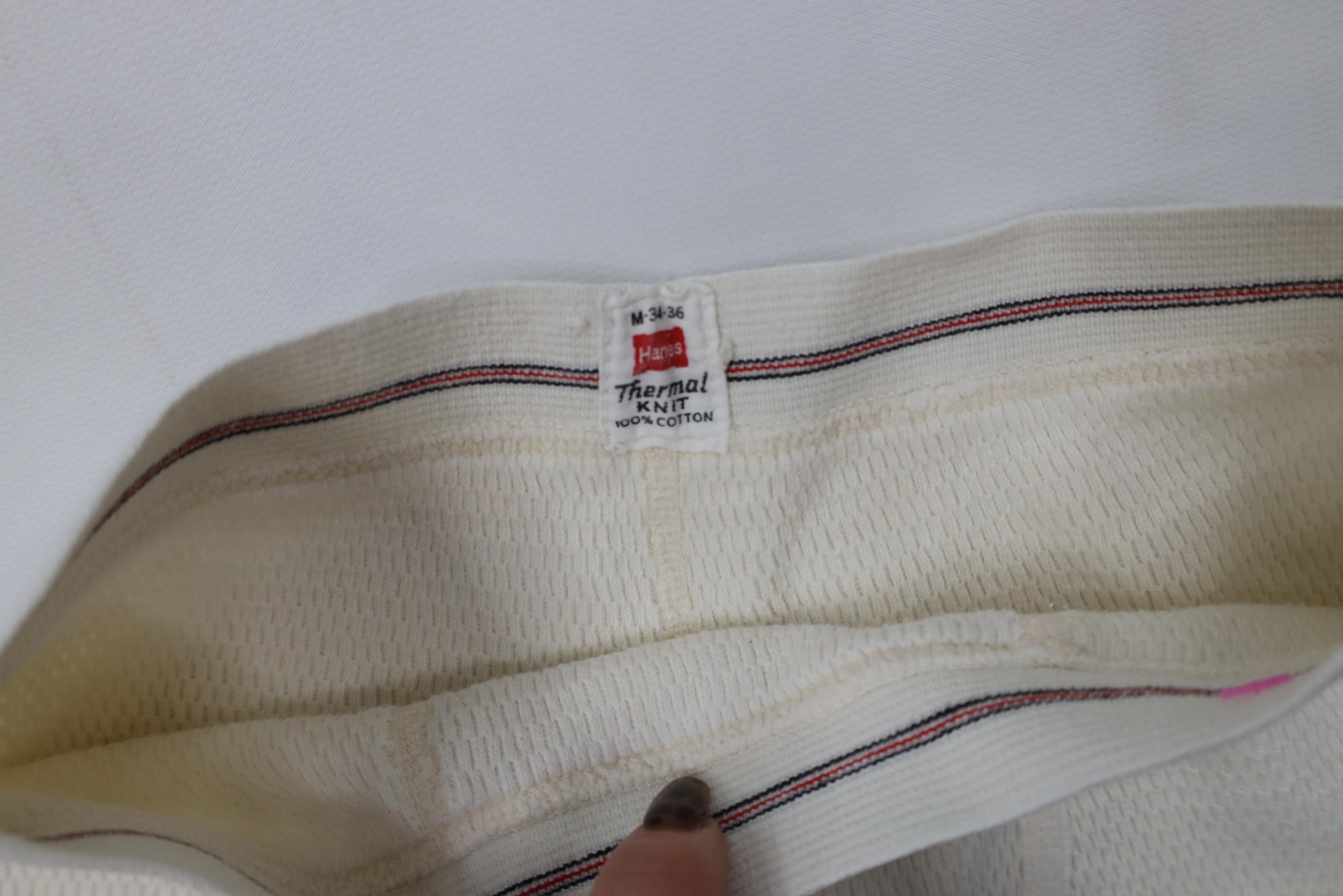 Hanes Vintage 60s Hanes Thermal Knit Joggers Pants Base Layer USA Size US 34 / EU 50 - 6 Thumbnail