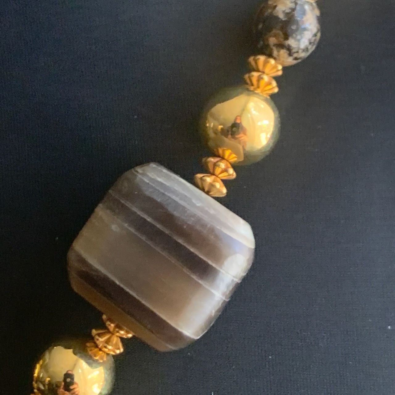 Vintage Vintage Gold Tone Brown Scarab Egyptian Necklace Earrings Size ONE SIZE - 17 Thumbnail