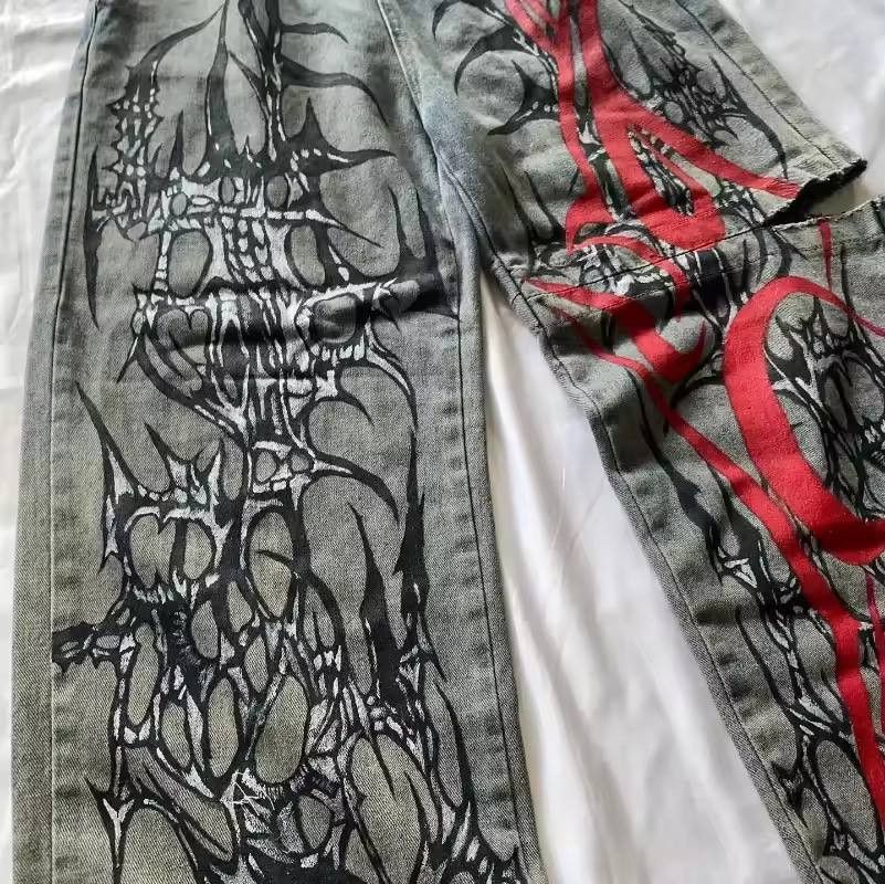 Japanese Brand × Vintage best quality vintage painted jeans Size US 36 / EU 52 - 4 Thumbnail