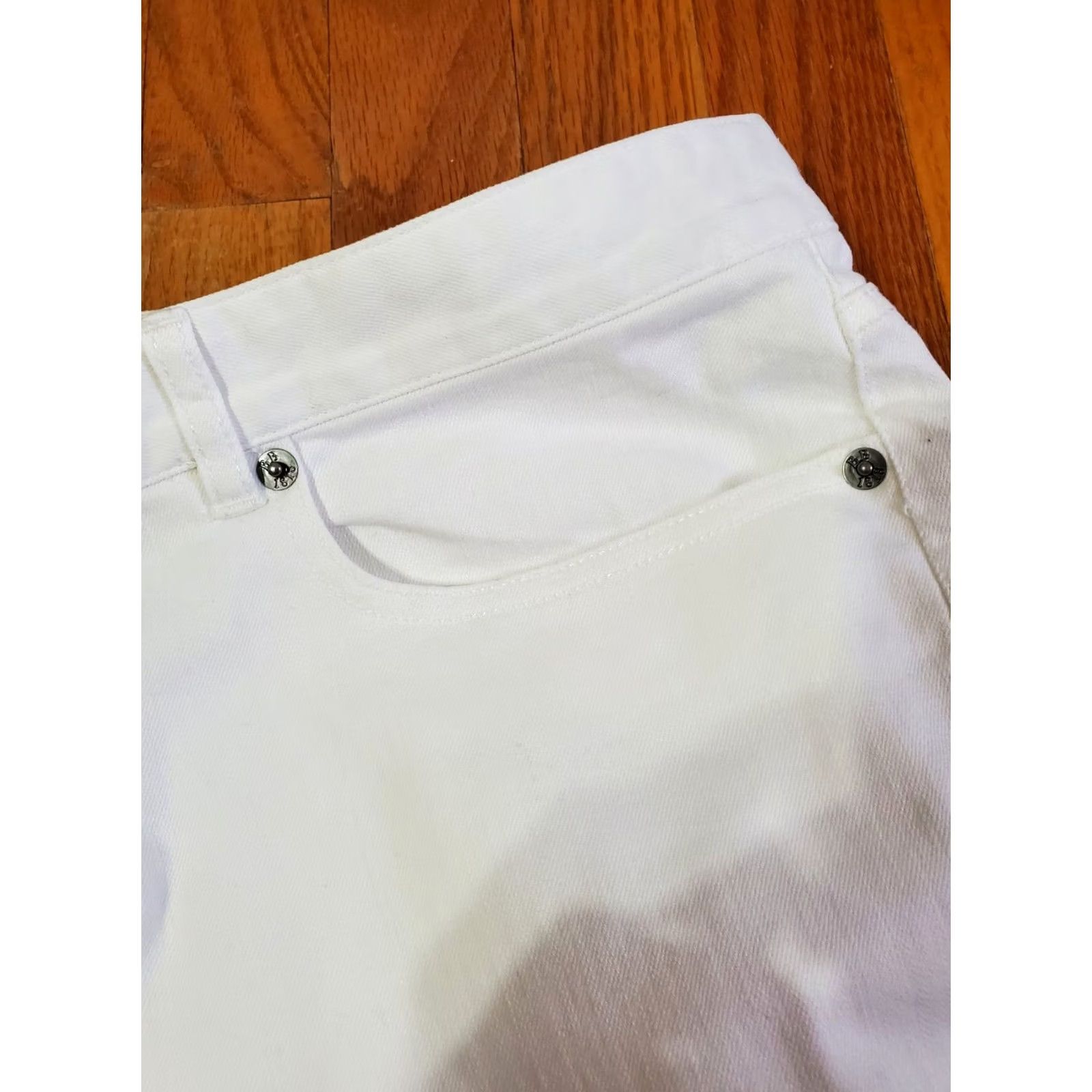 Brooks Brothers Brooks Brothers Pants Women's 16 Solid White Chino Cotton Spandex Flat Front Zip Button High Rise Straight Leg 25in Inseam Regular Size 38" / US 16 / IT 52 - 3 Thumbnail