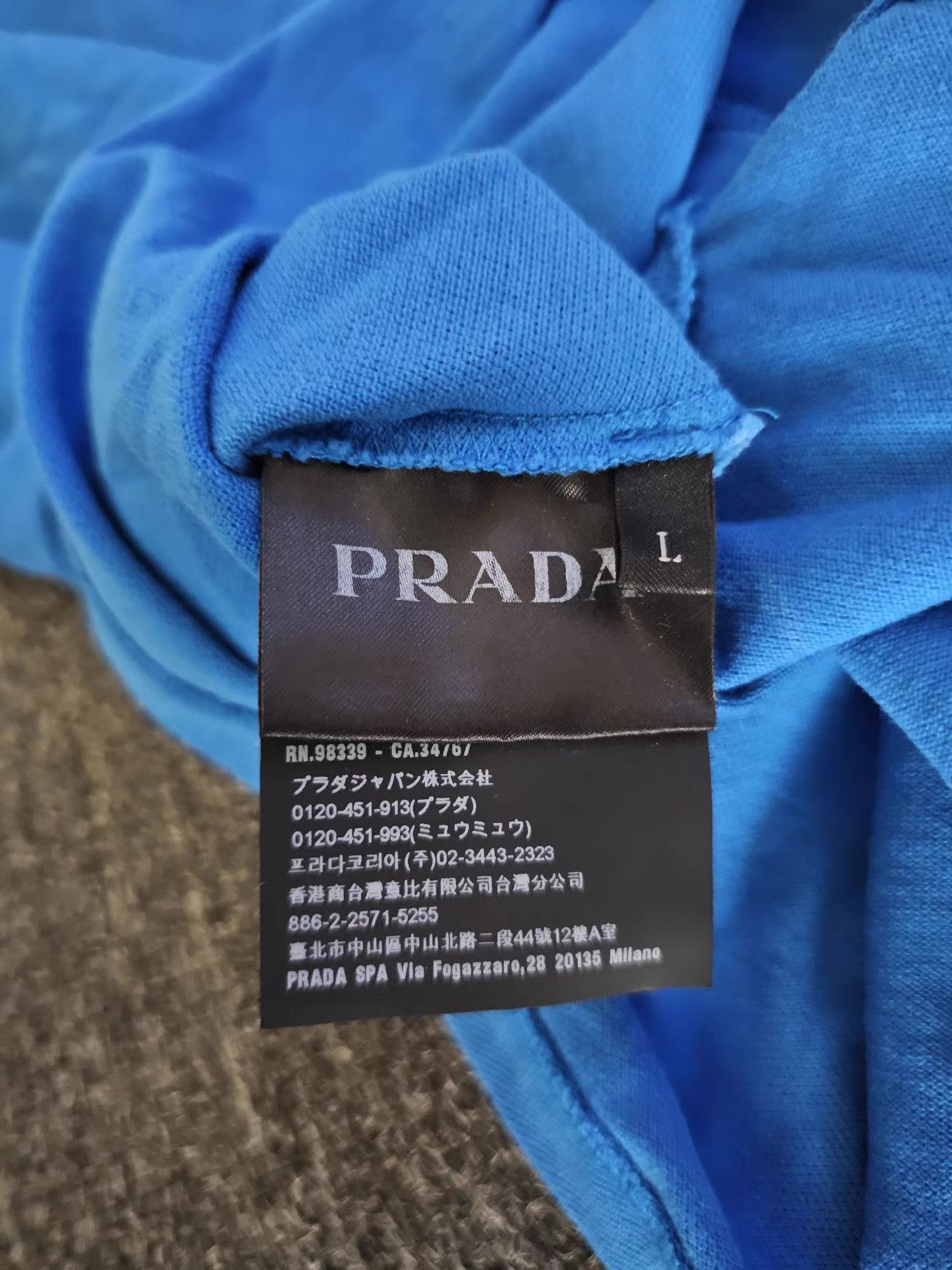 Prada Prada Blue Short Sleeve Polo Shirt, Size US L / EU 52-54 / 3 - 5 Thumbnail