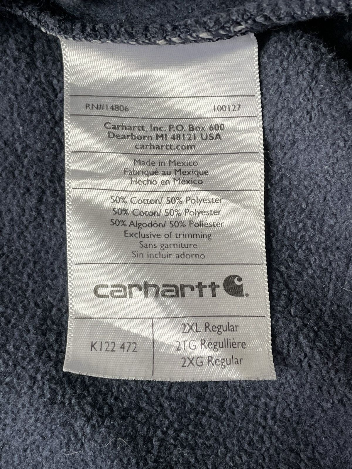 Carhartt Crazy Vintage Y2K Carhartt Zip Hoodie Oversize Baggy Faded Size US XXL / EU 58 / 5 - 7 Thumbnail