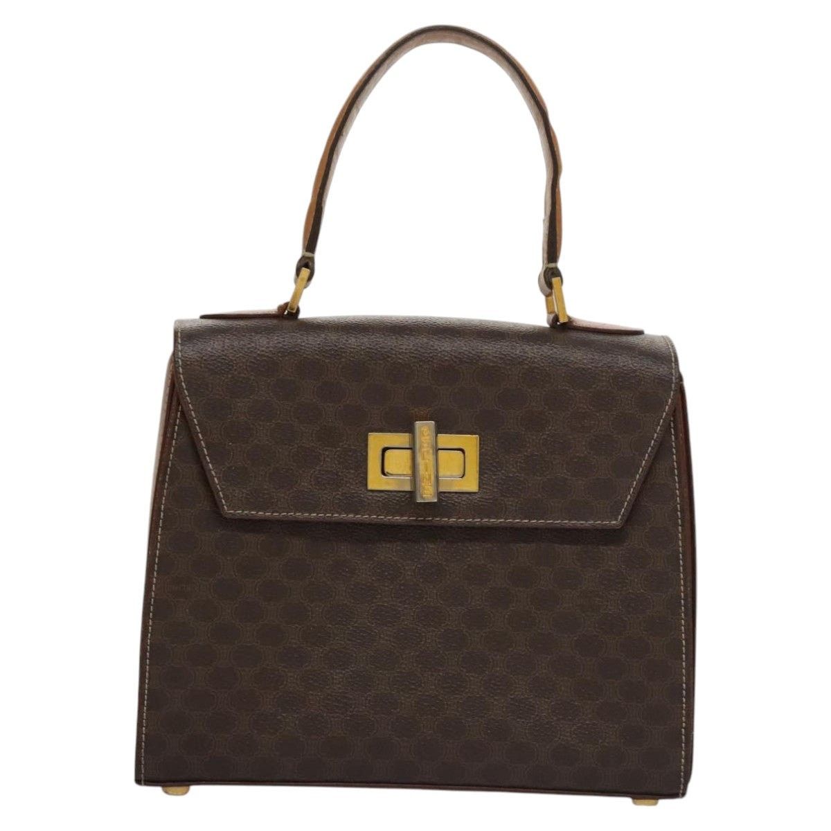 Celine CELINE Macadam Canvas Hand Bag Pvc Leather Brown Size ONE SIZE - 2 Thumbnail