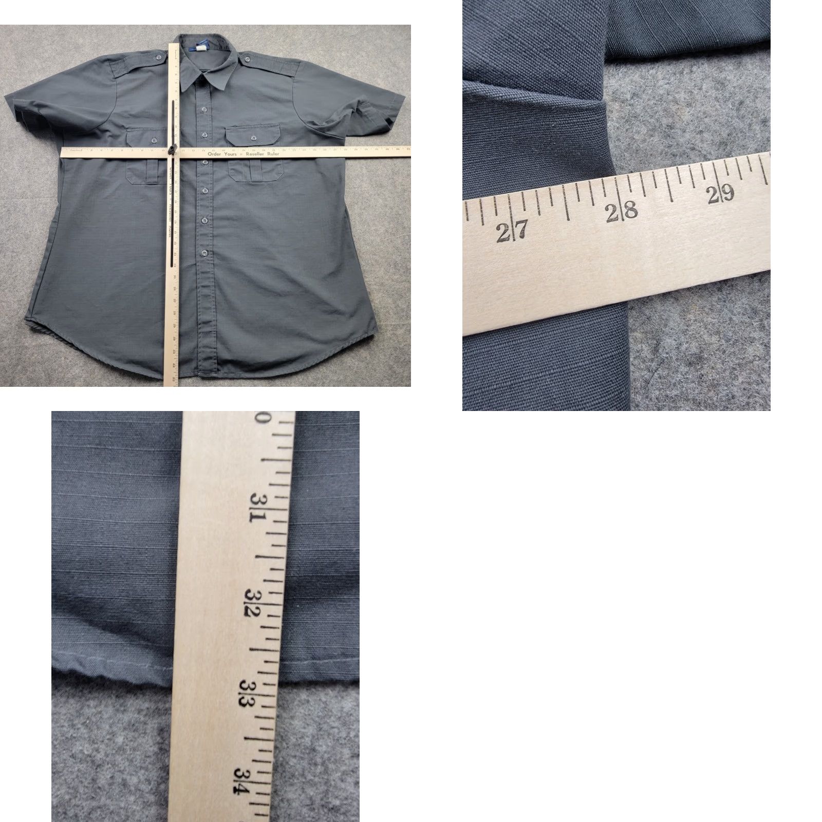 Propper Proper Shirt Men 2XL Gray Ripstop Short Sleeve Button Down Shirt Size US XXL / EU 58 / 5 - 8 Thumbnail