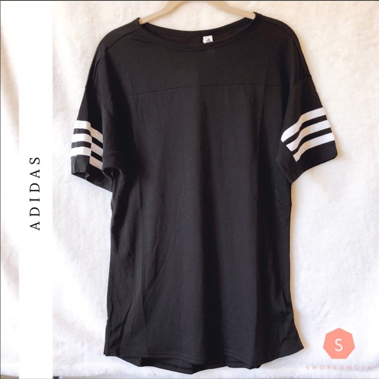 Adidas adidas 3 White Stripe Black T-Shirt Size XS / US 0-2 / IT 36-38 - 7 Thumbnail