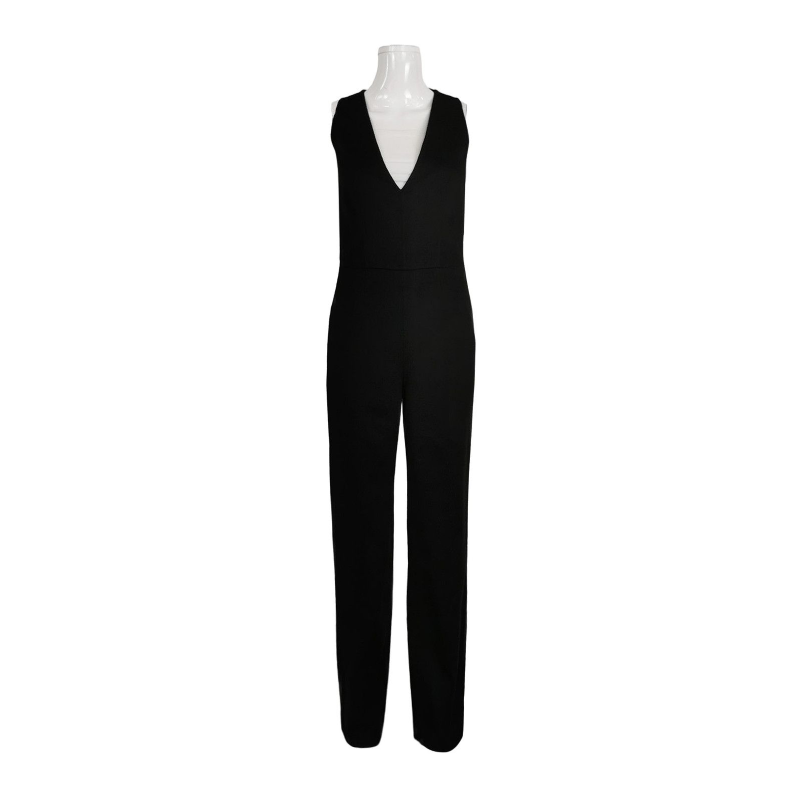 Prada Prada Black Wool Blend Sleeveless Jumpsuit 0089 Size 38" / US 16 / IT 52 - 1 Thumbnail