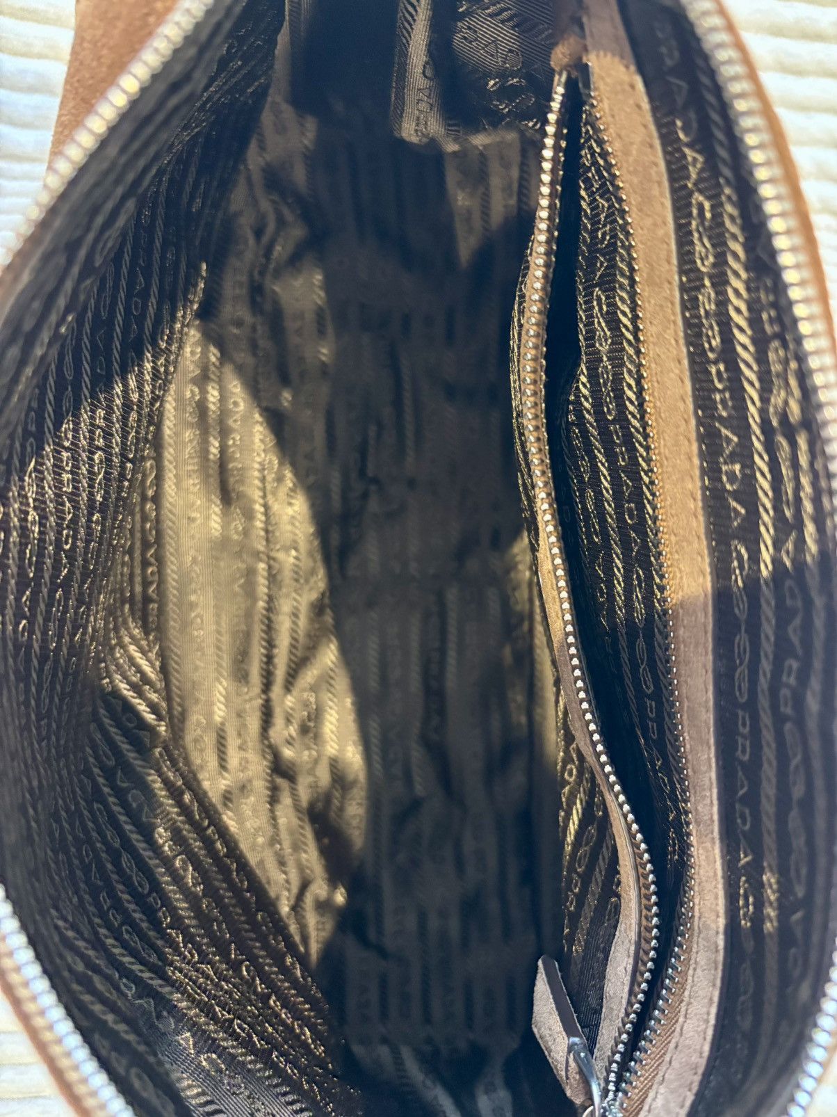 Prada Brown Suede Shoulder Bag Size ONE SIZE - 5 Thumbnail