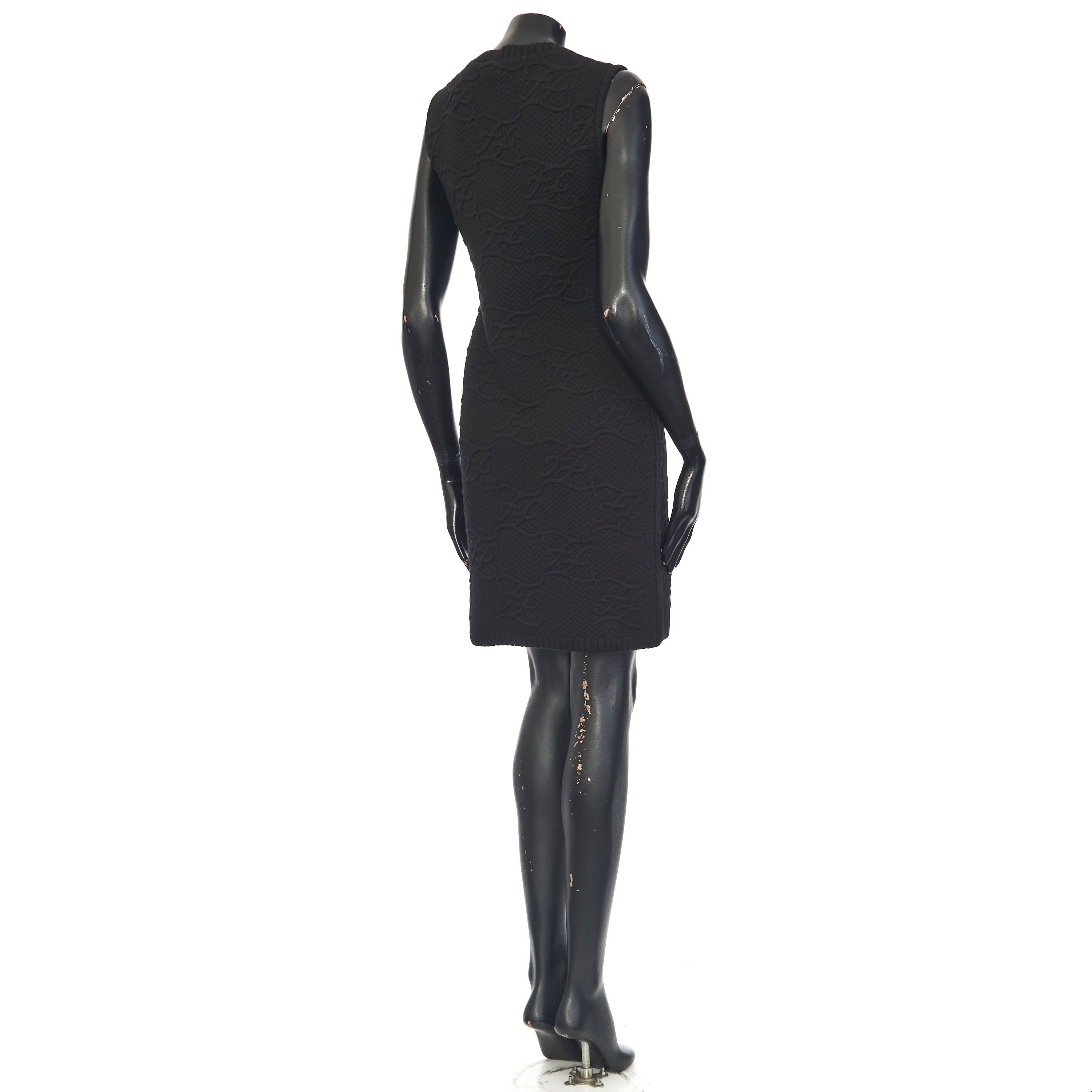 Fendi Black Sleeveless Dress With FF Karligraphy Motif Size S / US 4 / IT 40 - 5 Thumbnail