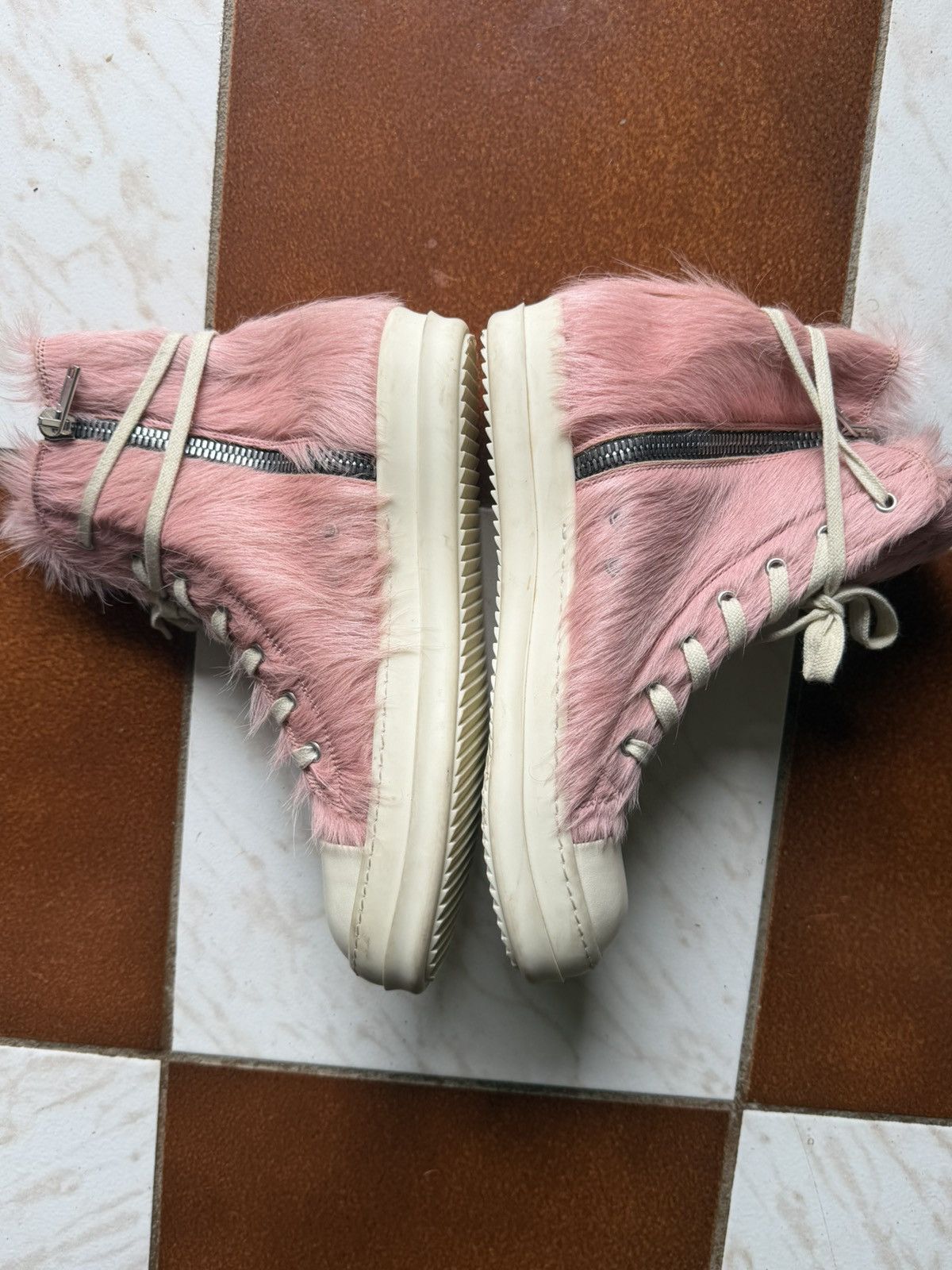 Rick Owens Pink Unshaved Ramones Size US 9.5 / EU 42-43 - 3 Thumbnail