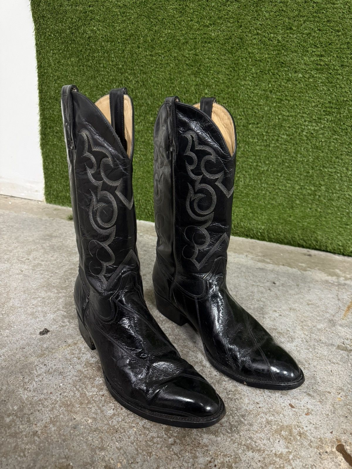 Vintage Vintage Leather Trinity River Boot Cowboy Black Leather 13D Size US 13 / EU 46 - 2 Thumbnail