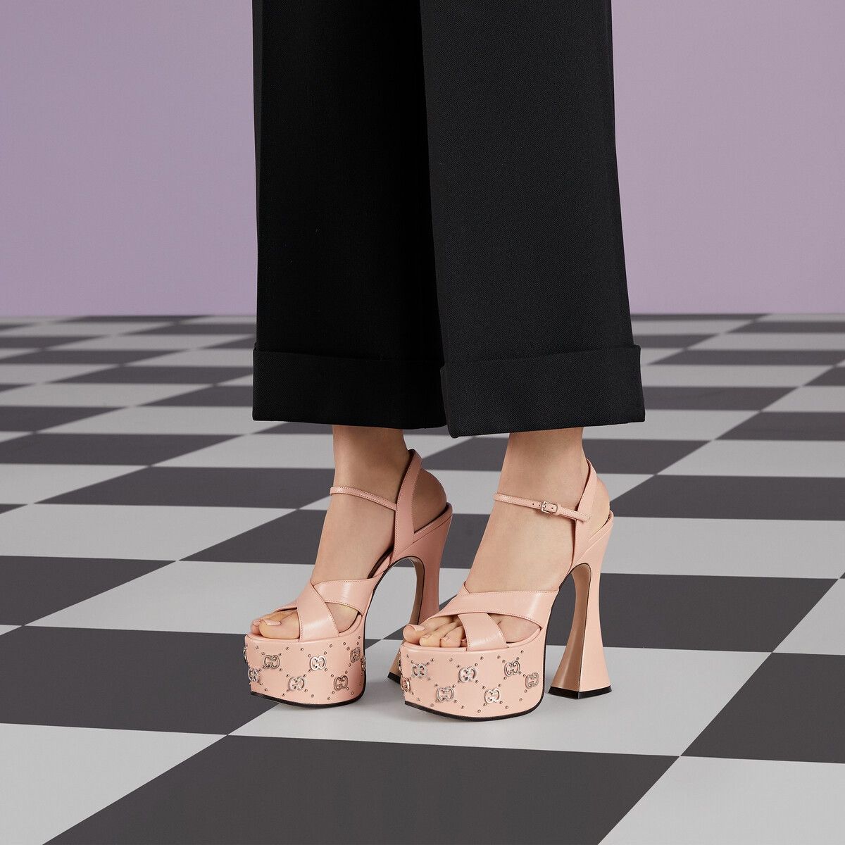 Gucci o1s1wg110125 Interlocking G Studs Sandals in Pink Size US 11 / IT 41 - 5 Thumbnail