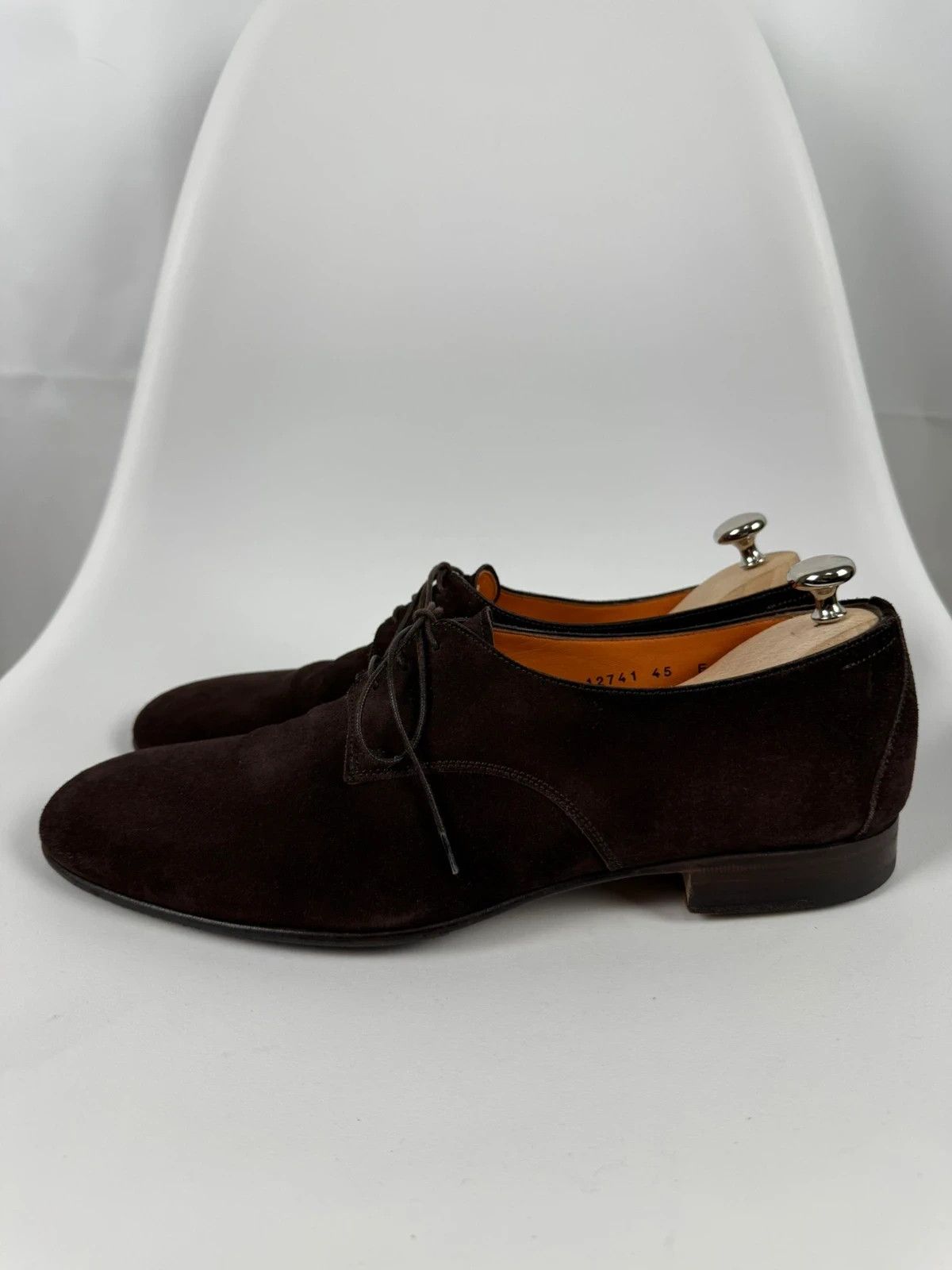 Santoni Santoni Suede Derby Dress Shoes size 9.5 Size US 10.5 / EU 43-44 - 3 Thumbnail