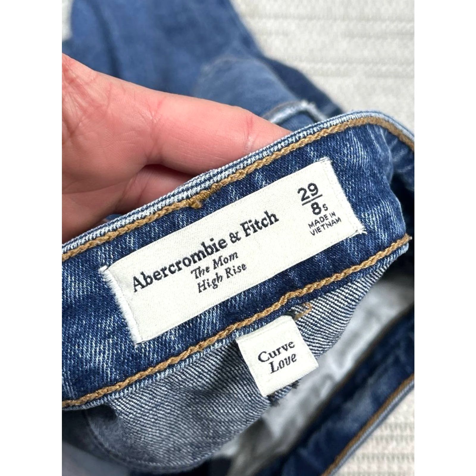 Abercrombie & Fitch Abercrombie & Fitch Curve Love The Mom Jeans Women 28 Blue Distressed Logo 30x25 Jeans Size 28" / US 6 / IT 42 - 7 Thumbnail