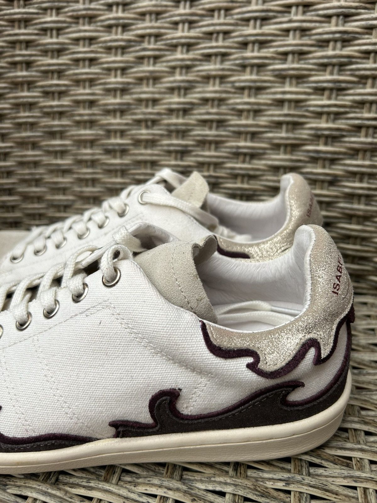 Isabel Marant × Isabel Marant Etoile Isabel Marant ETOILE Gilly Low-Top Canvas Leather Sneakers Size US 7 / IT 37 - 14 Thumbnail