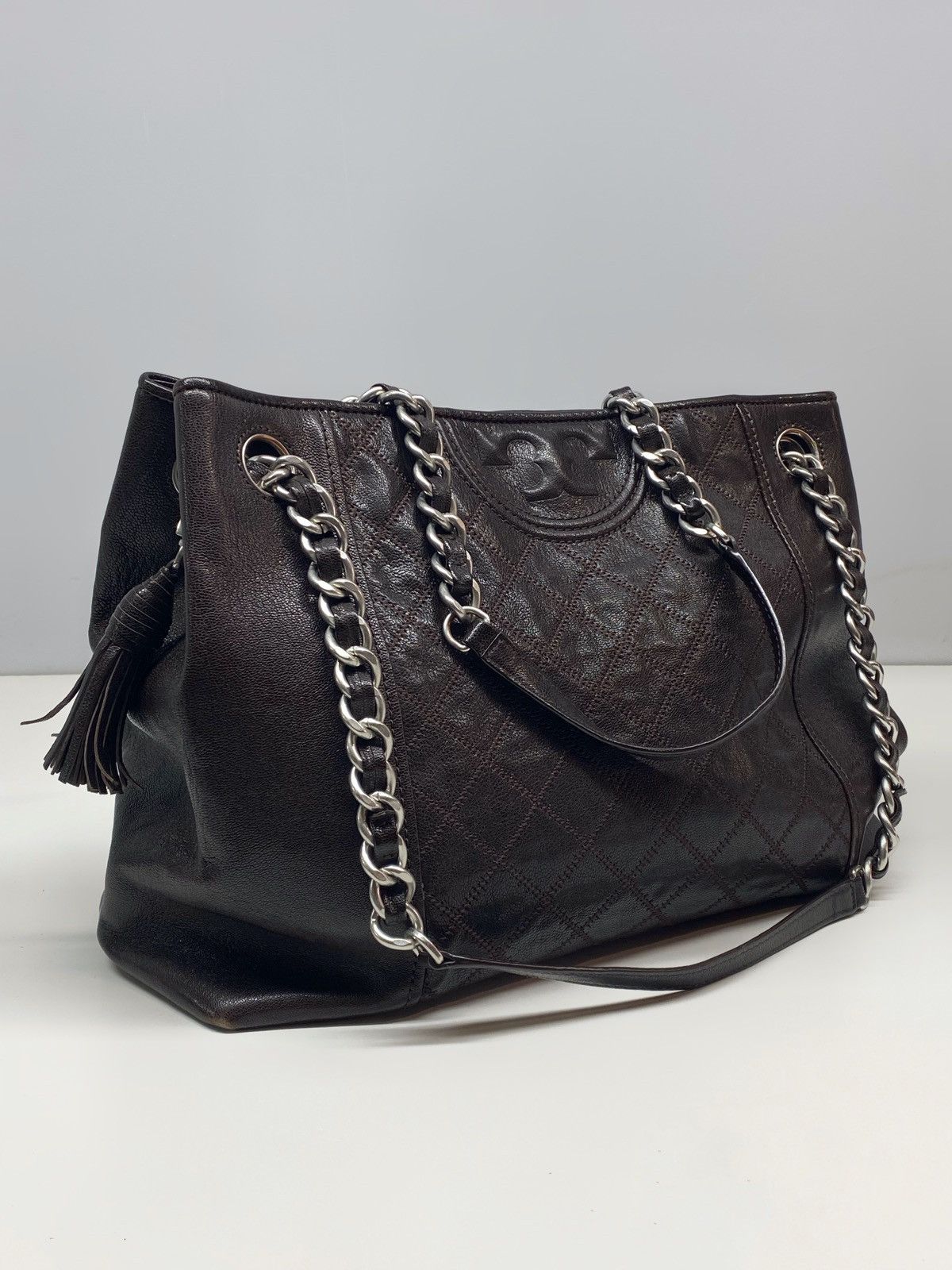 Tory Burch 🔥 TORY BURCH QUILTED CHAIN BAG LEATHER Y2K LUXURY VIBES Size ONE SIZE - 3 Thumbnail