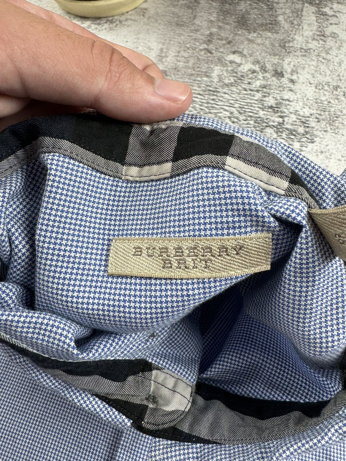 Burberry Burberry Brit London Nova Check Blue Basic Longsleeve Shirt Size US XL / EU 56 / 4 - 11 Thumbnail
