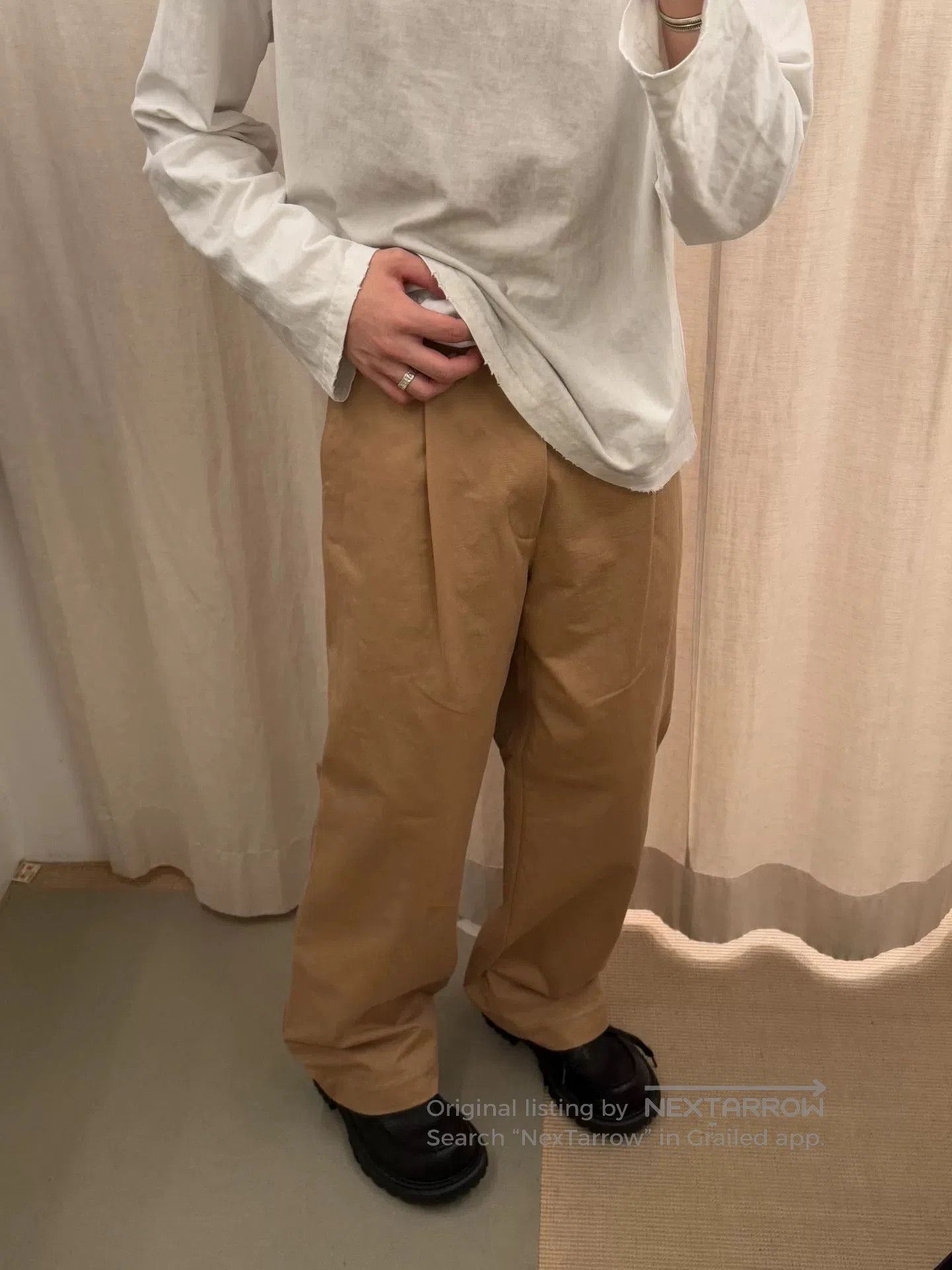 Auralee Versatile Beige Chinos for Every Occasion. Size US 26 / EU 42 - 1 Thumbnail