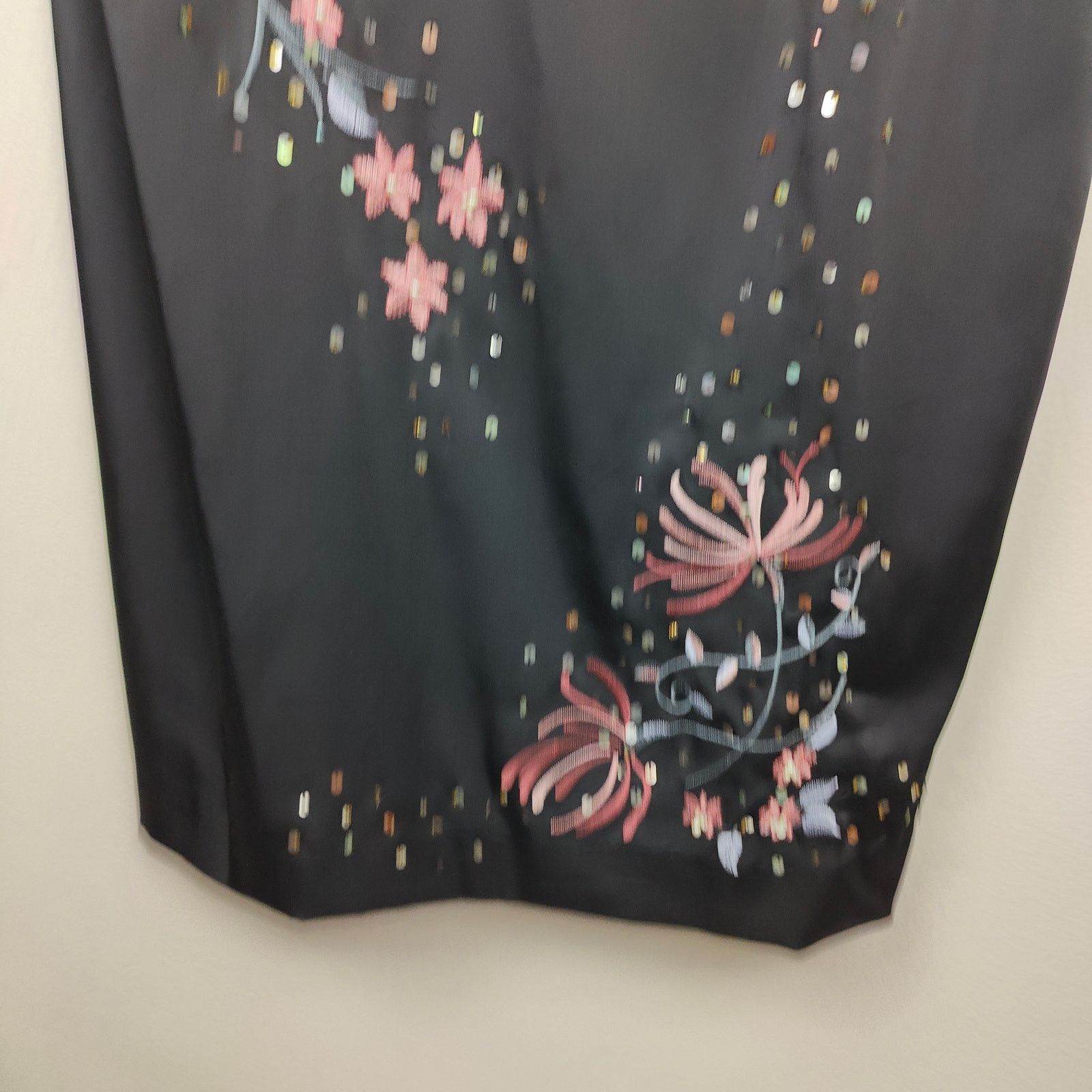 Other Vintage Spenser Jeremy Fairy Dress 6 Black Sheath Floral Size M / US 6-8 / IT 42-44 - 4 Thumbnail
