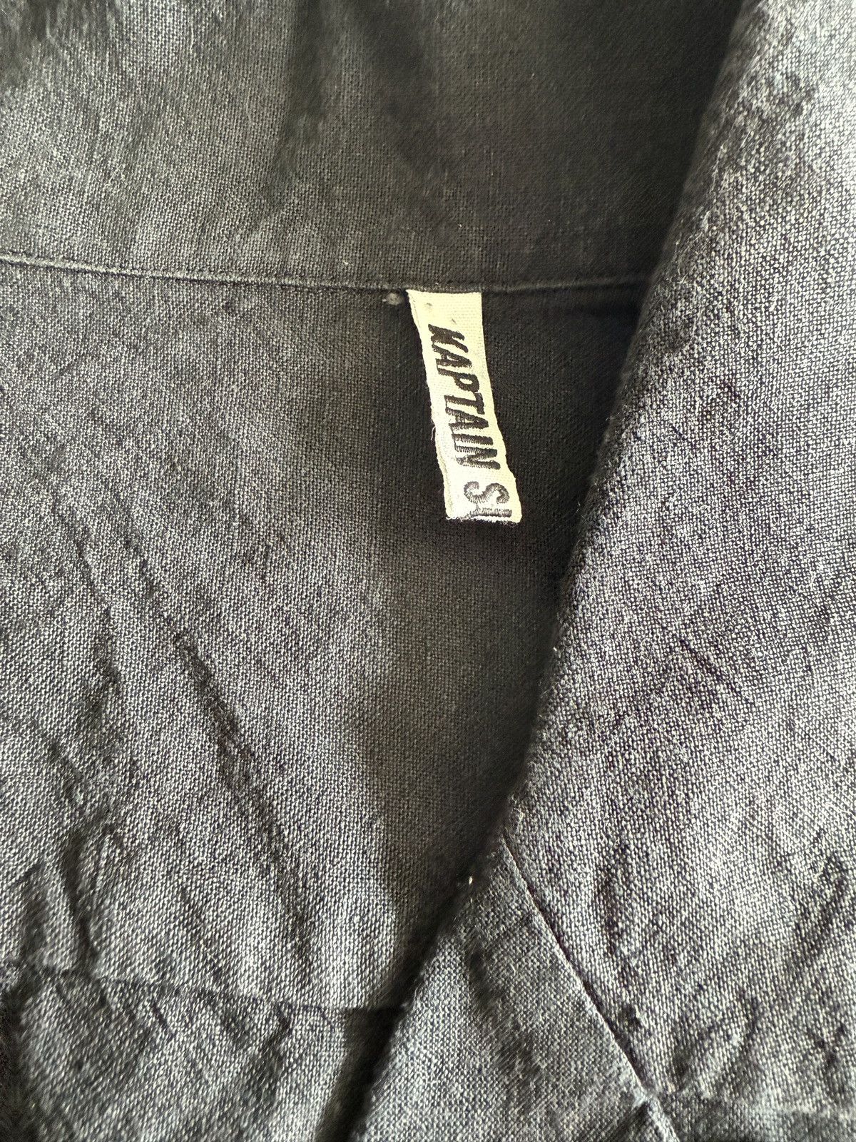 Japanese Brand Kaptain Sunshine Black Linen/Silk Camp Collar Shirt Size US XL / EU 56 / 4 - 3 Thumbnail