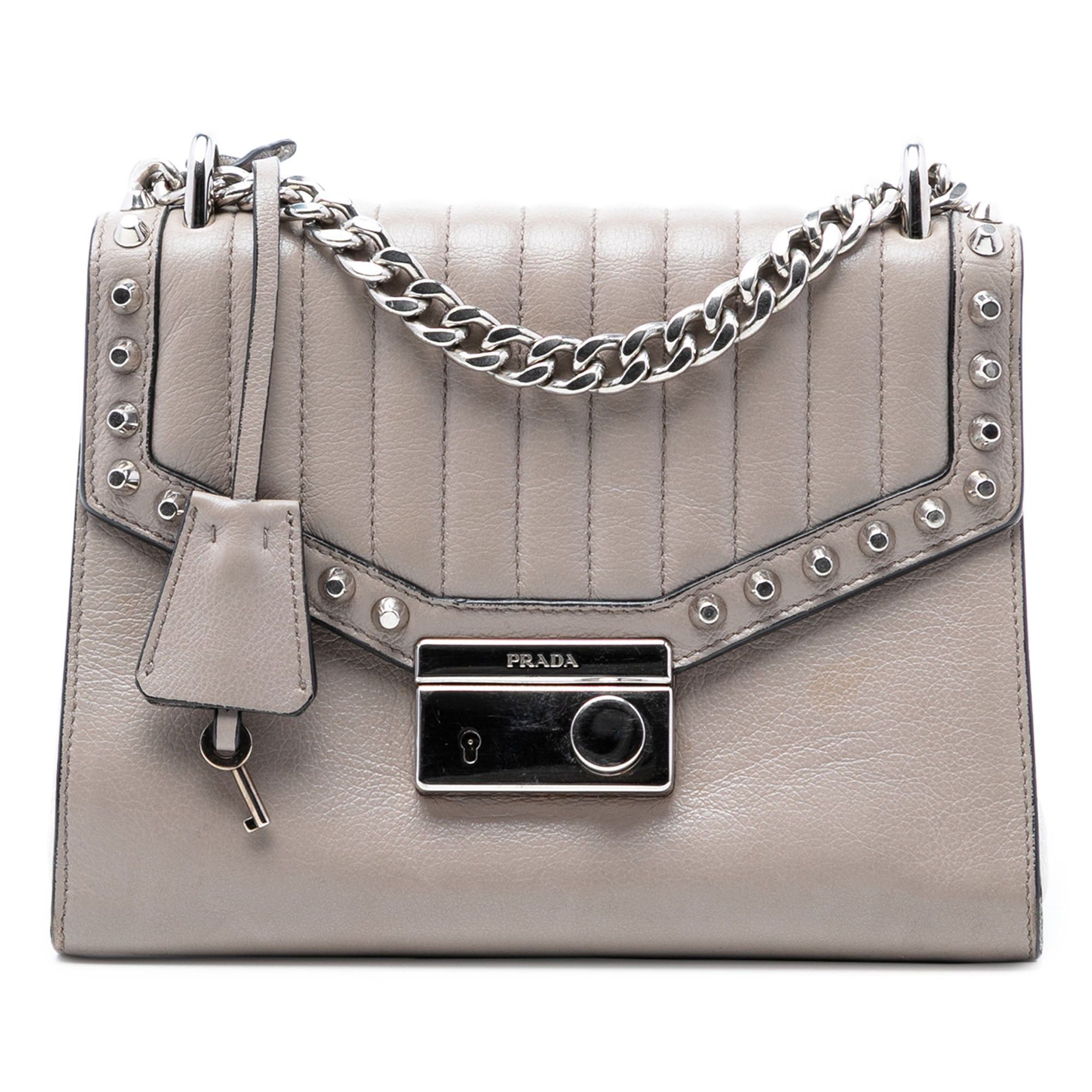Prada Studded Glace Calf Sound Lock Crossbody Size ONE SIZE - 1 Thumbnail