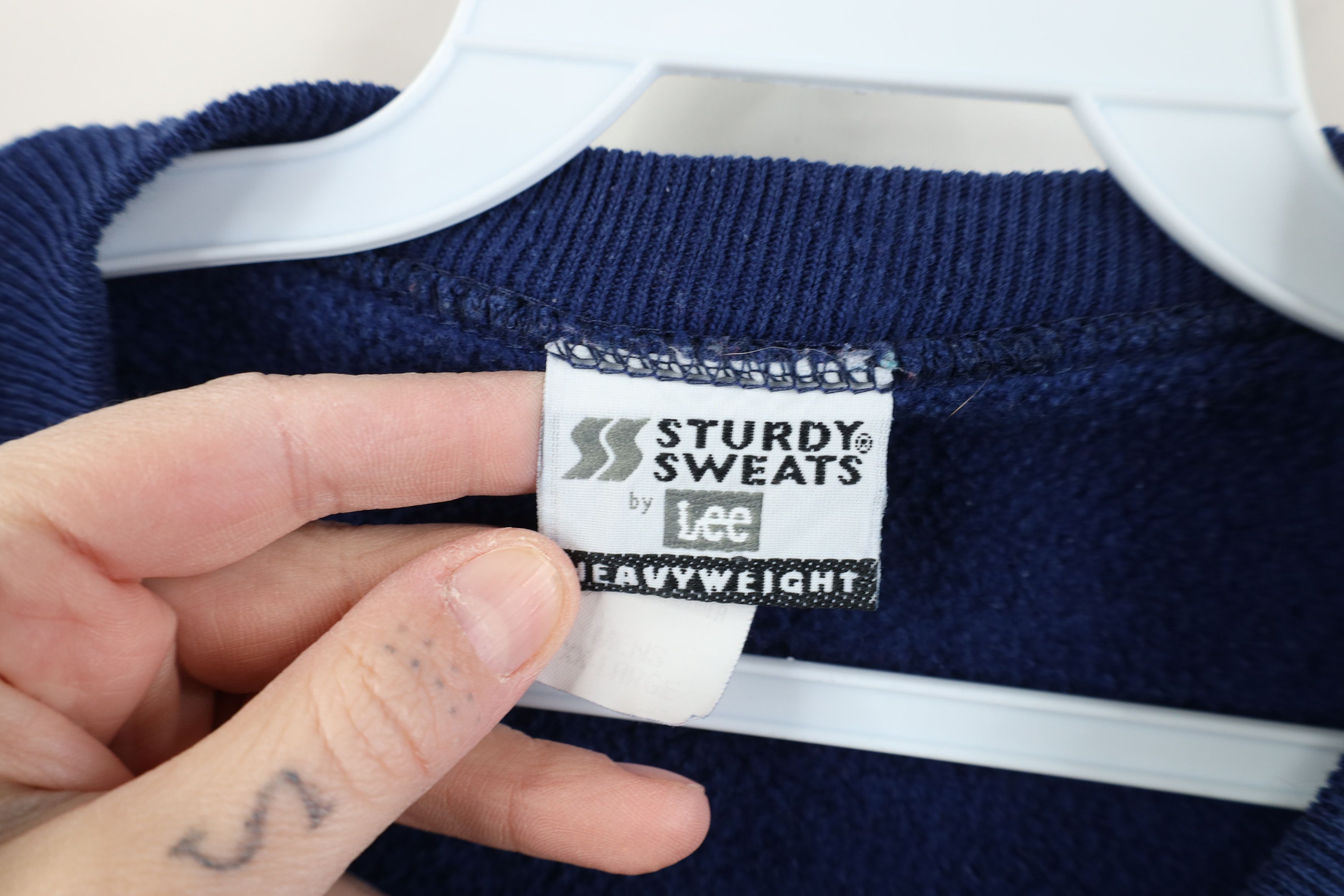 Vintage Vintage 90s Streetwear Blank Heavyweight Sweatshirt Blue USA Size US XXL / EU 58 / 5 - 5 Thumbnail