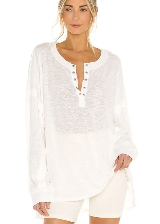 Free People Free People Movement One Up Long Sleeve Top White ( S ) Size S / US 4 / IT 40 - 1 Thumbnail