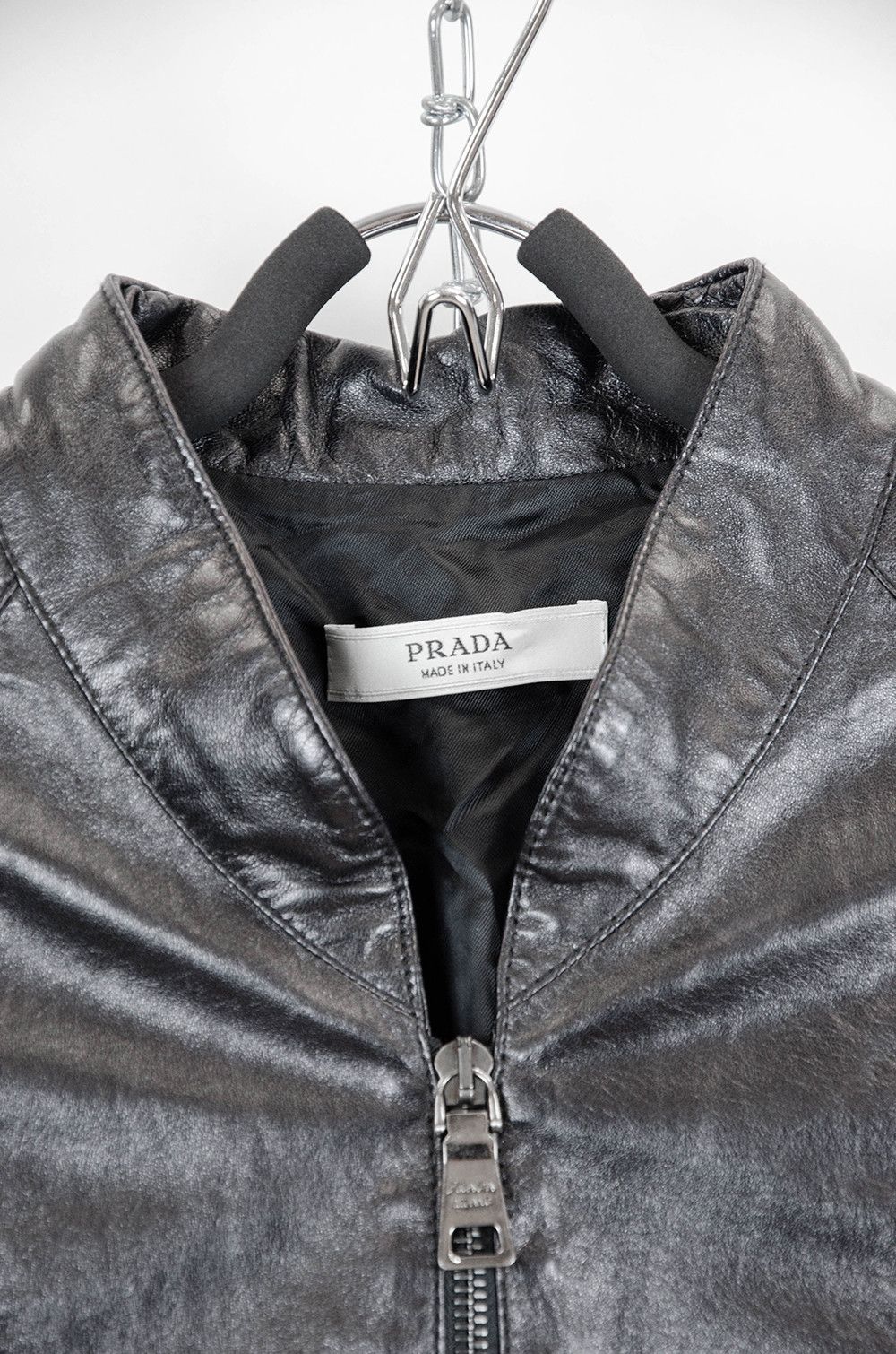 Prada Prada Leather Zip Jacket – Size 42 (Made in Italy) Size M / US 6-8 / IT 42-44 - 6 Thumbnail