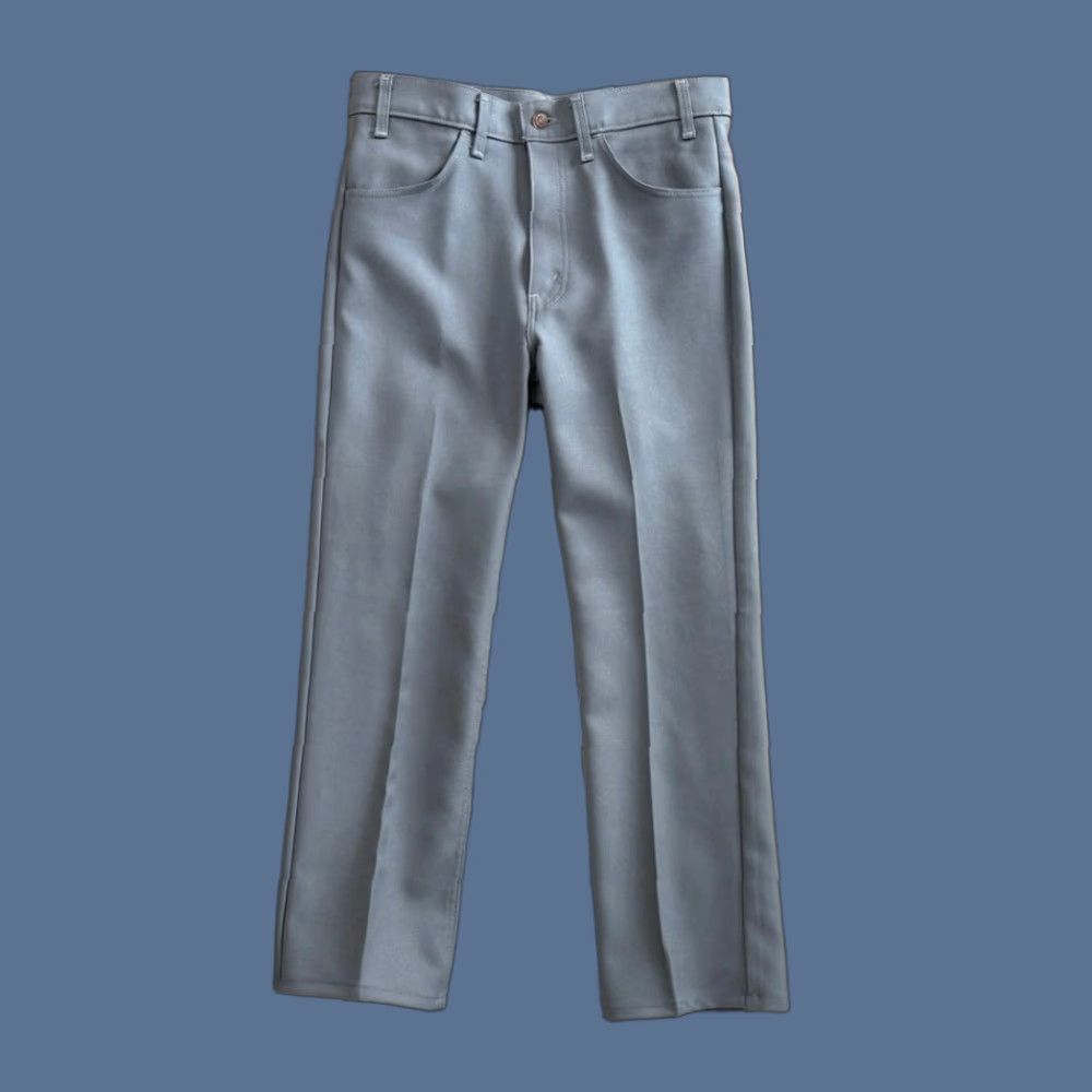 Levi's VINTAGE Levi's 517 Trousers Bootcut Grey Mens 33x29 Button Zip Pants 90s 80s Dress Workwear Casual Wedding Size US 33 - 1 Thumbnail