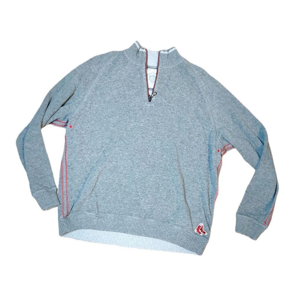 Tommy Bahama Tommy Bahama Red Sox Men's Gray Quarter Zip Pullover Sweate Size US L / EU 52-54 / 3 - 4 Thumbnail