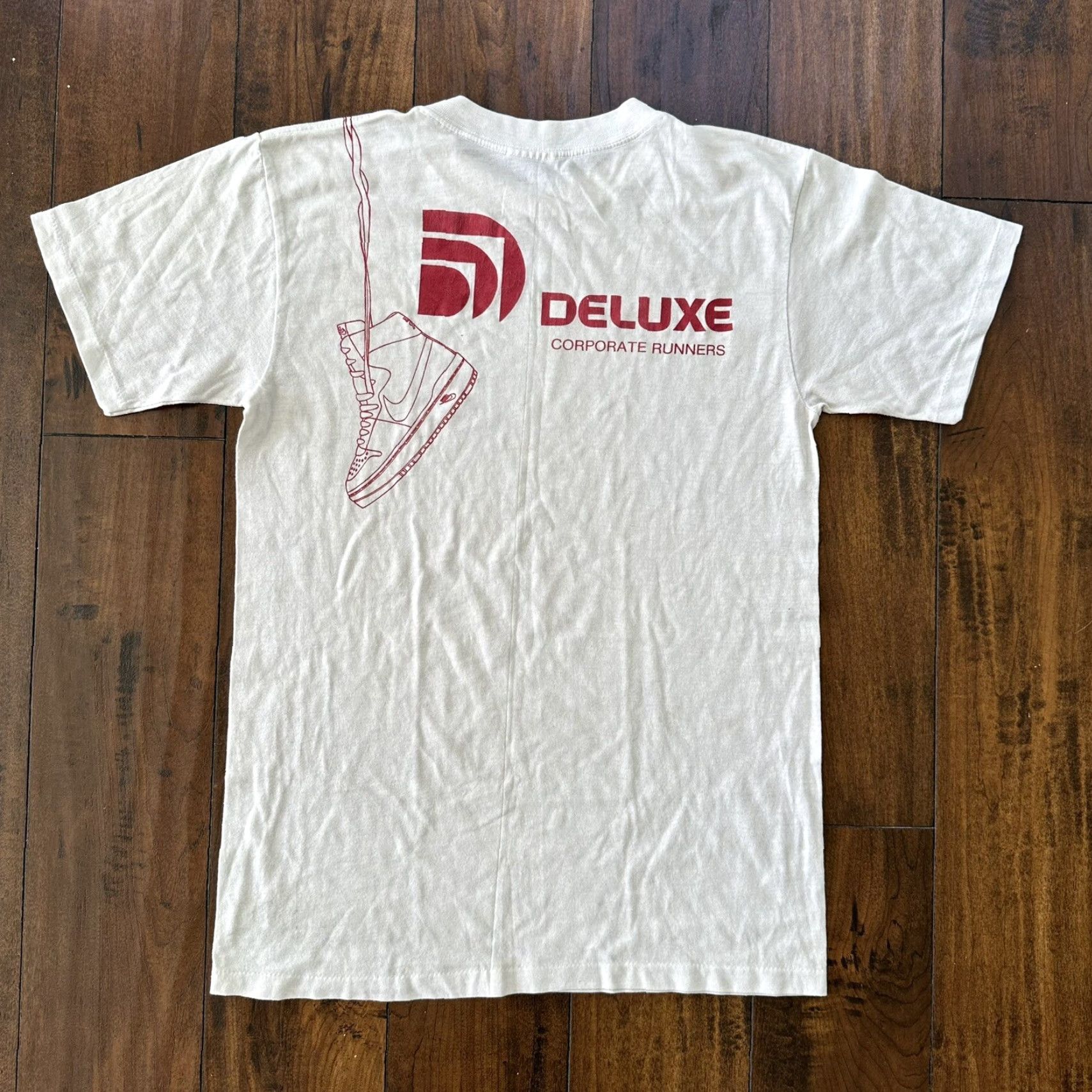 VINTAGE Nike T Shirt Mens White 80s 70s 90s Airship Outline Rare Short Sleeve Crew Neck Jordan Dunk