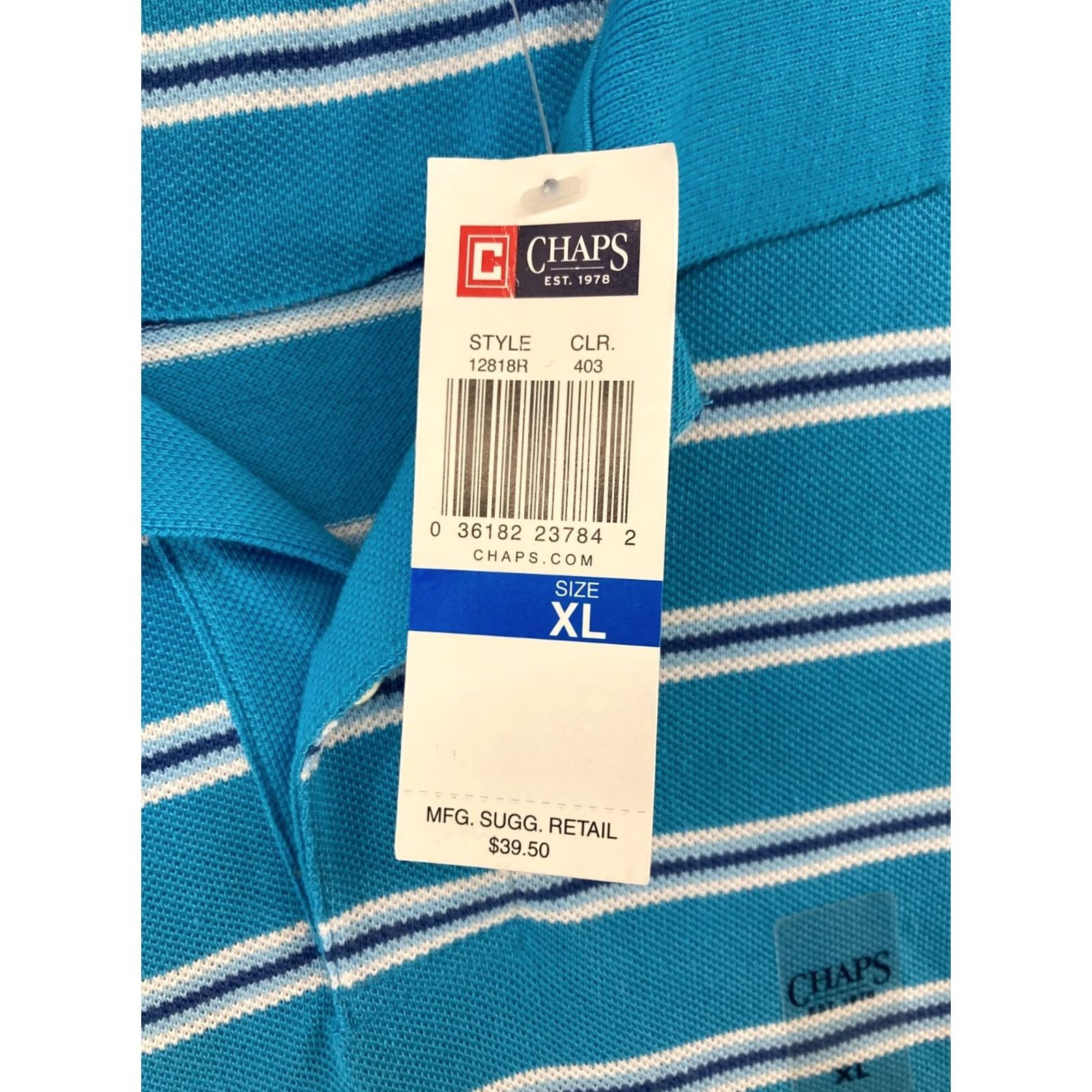 Chaps Chaps Polo Shirt XL Striped Blue Logo Golf NWT Mens Shirt Size US XL / EU 56 / 4 - 5 Thumbnail