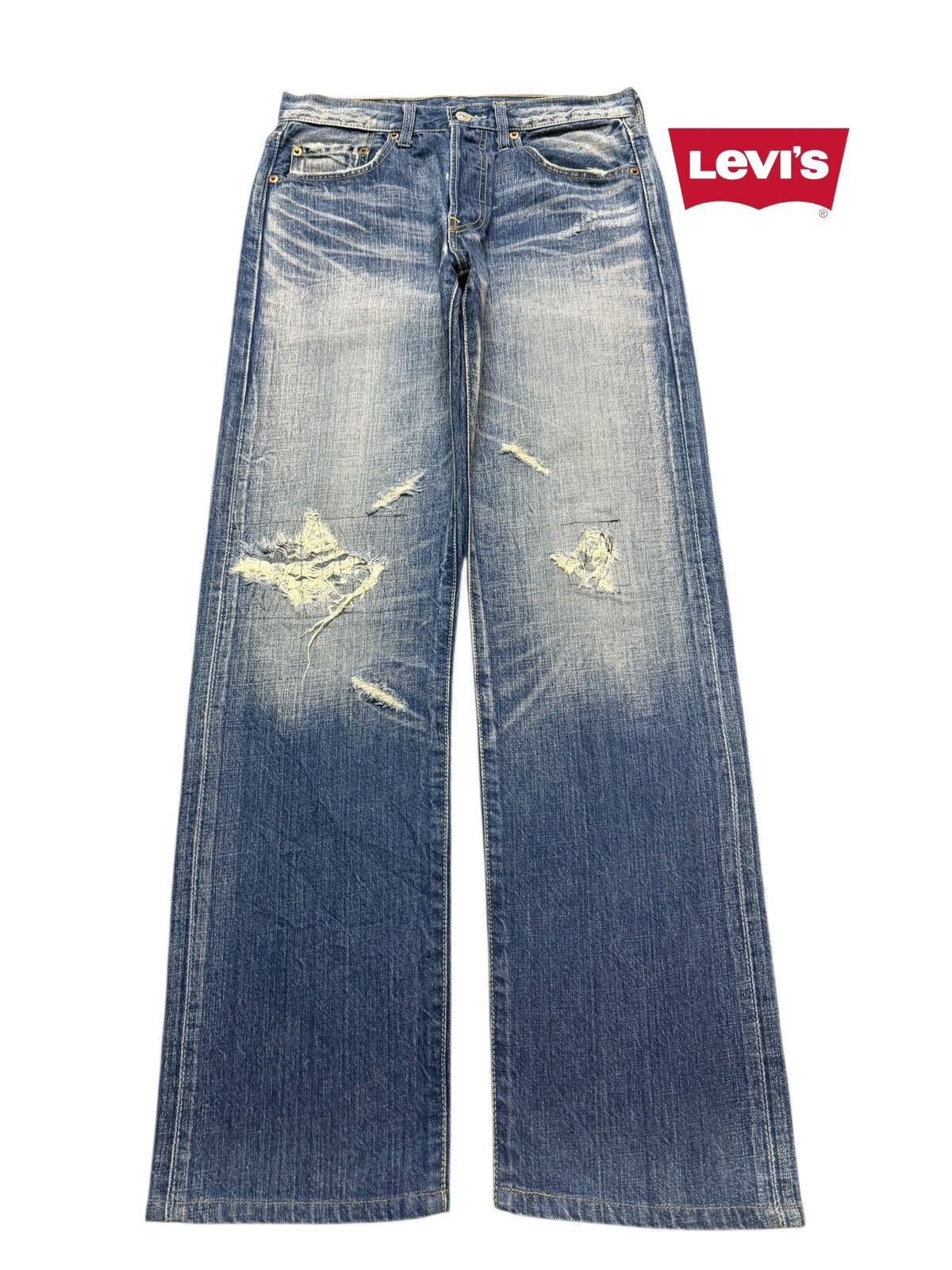 Levi's Vintage 90s Levis 501 Faded Wash Distressed Straight Loose Size US 29 - 1 Thumbnail