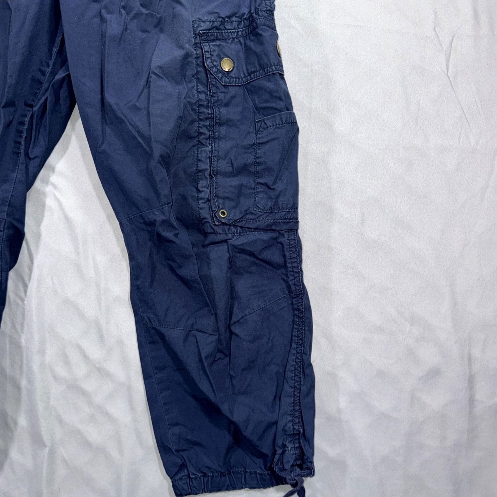 Ralph Lauren VINTAGE? No. Lauren Ralph Lauren Pants Womens 12 Navy Cargo Cropped Drawstring Pockets Size 34" / US 12 / IT 48 - 5 Thumbnail
