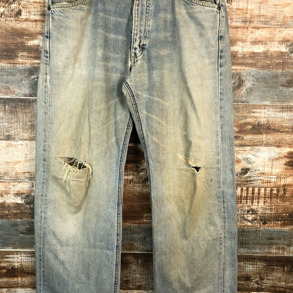 Lee Lee vintage selvedge Distressed Denim Pants #A2391 Size US 34 / EU 50 - 5 Thumbnail