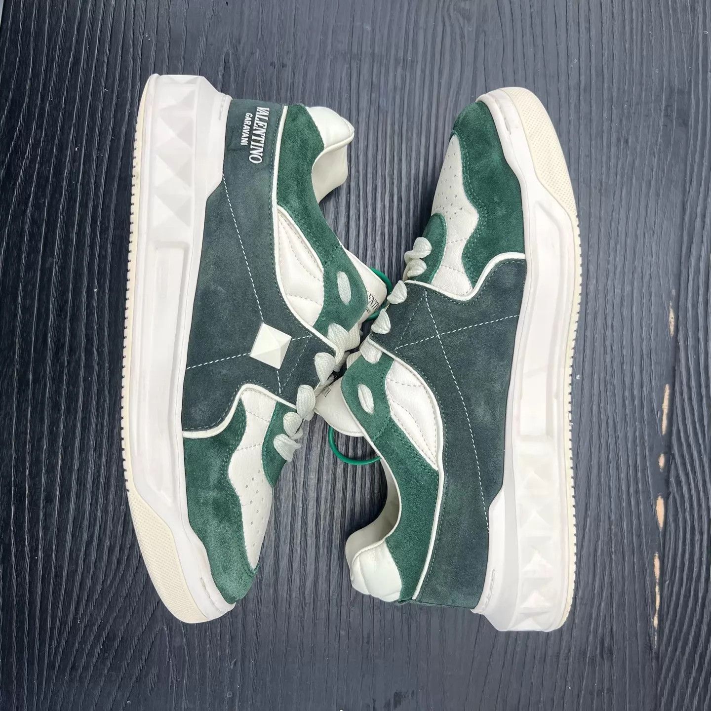 Valentino Valentino One Stud Green Men's 41.5 Mint with Box Size US 8.5 / EU 41-42 - 3 Thumbnail