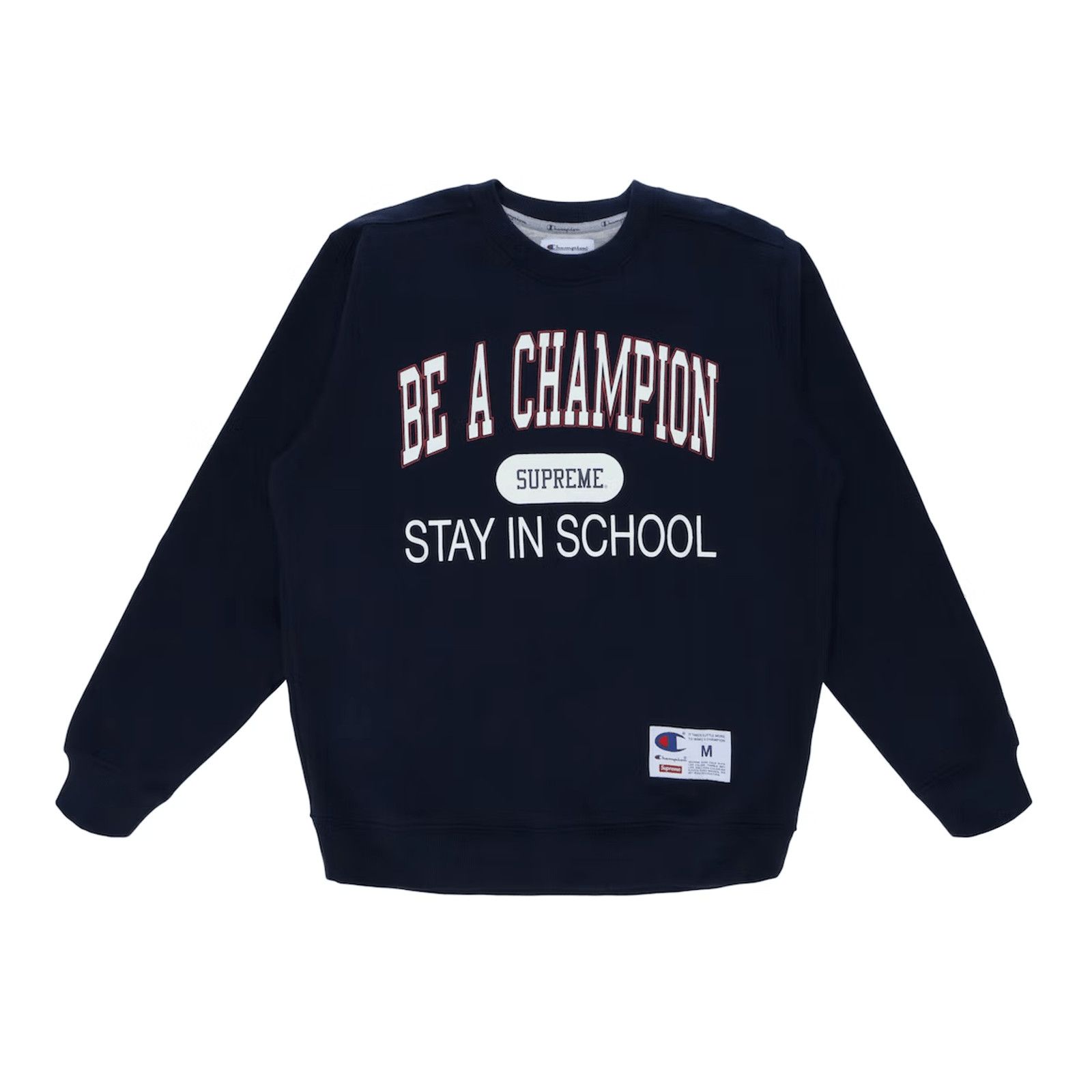 Champion Supreme Stay In School Crewneck | Grailed