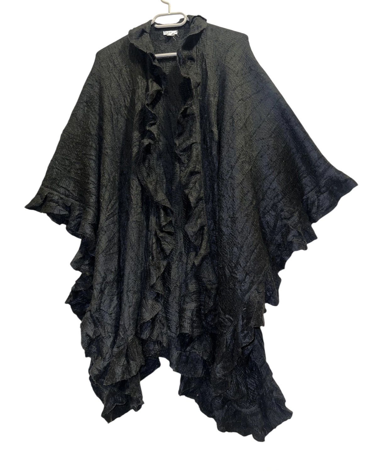 Japanese Brand Black grunge knit poncho 👾🪶 Size ONE SIZE - 2 Thumbnail