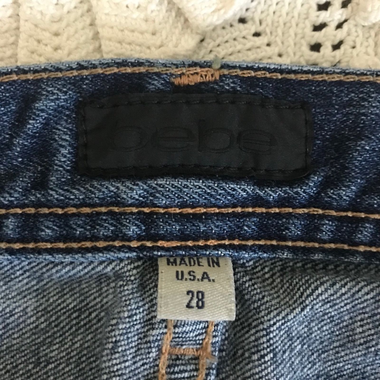 Bebe Bebe Blue 98% Cotton Distressed Blue Jeans Size 28 Size 28" / US 6 / IT 42 - 8 Thumbnail