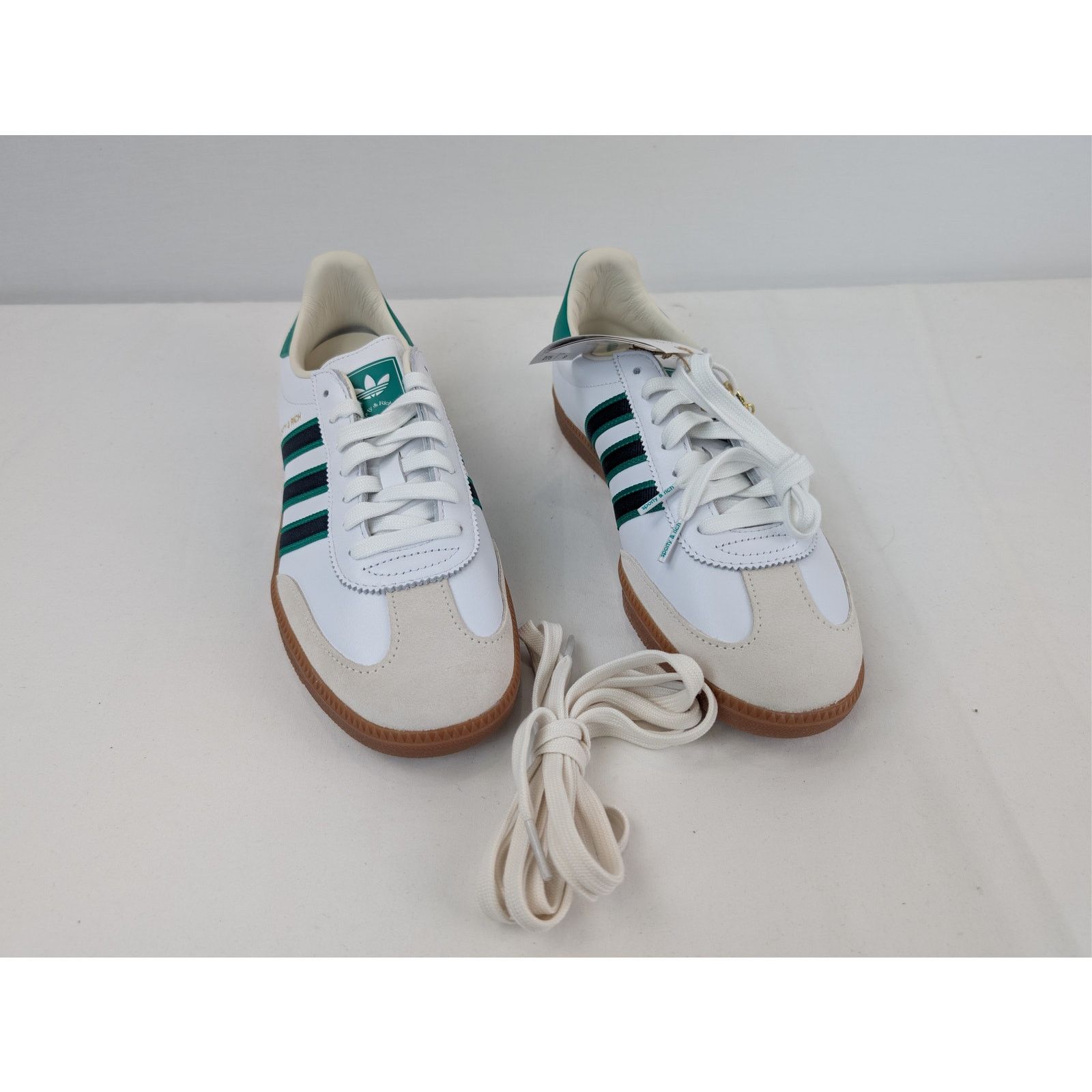 Adidas × Sporty & Rich o1rshd1 AS 250 Low-Top Sneakers in White / Green Size US 11.5 / EU 44-45 - 6 Thumbnail