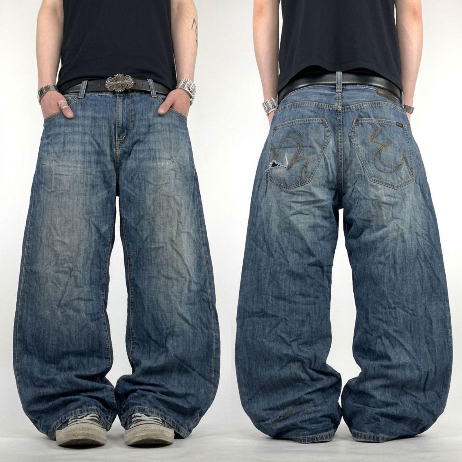 Ecko Unltd. × JNCO × Vintage Vintage y2k grunge ecko unltd skater baggy wide leg jeans Size US 36 / EU 52 - 1 Thumbnail