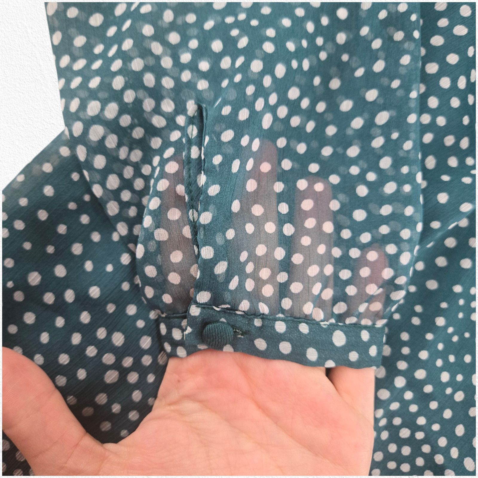 Boden Boden Teal Polka Dot Blouse Sheer Long Sleeves Blouse Size 2 Size XS / US 0-2 / IT 36-38 - 8 Thumbnail