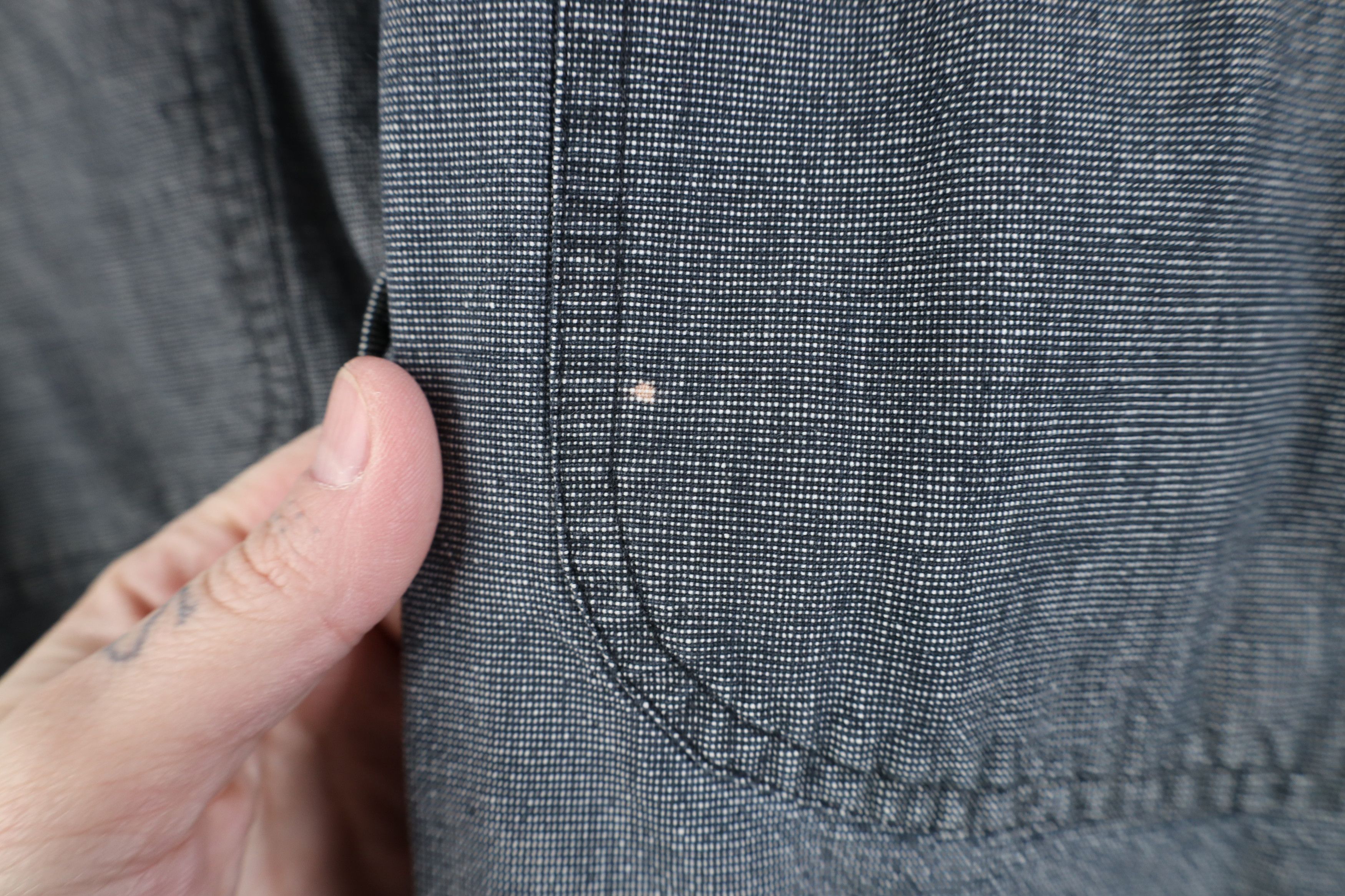 Vintage Vintage 90s Streetwear Big Pocket Band Collar Button Shirt Size US L / EU 52-54 / 3 - 4 Thumbnail
