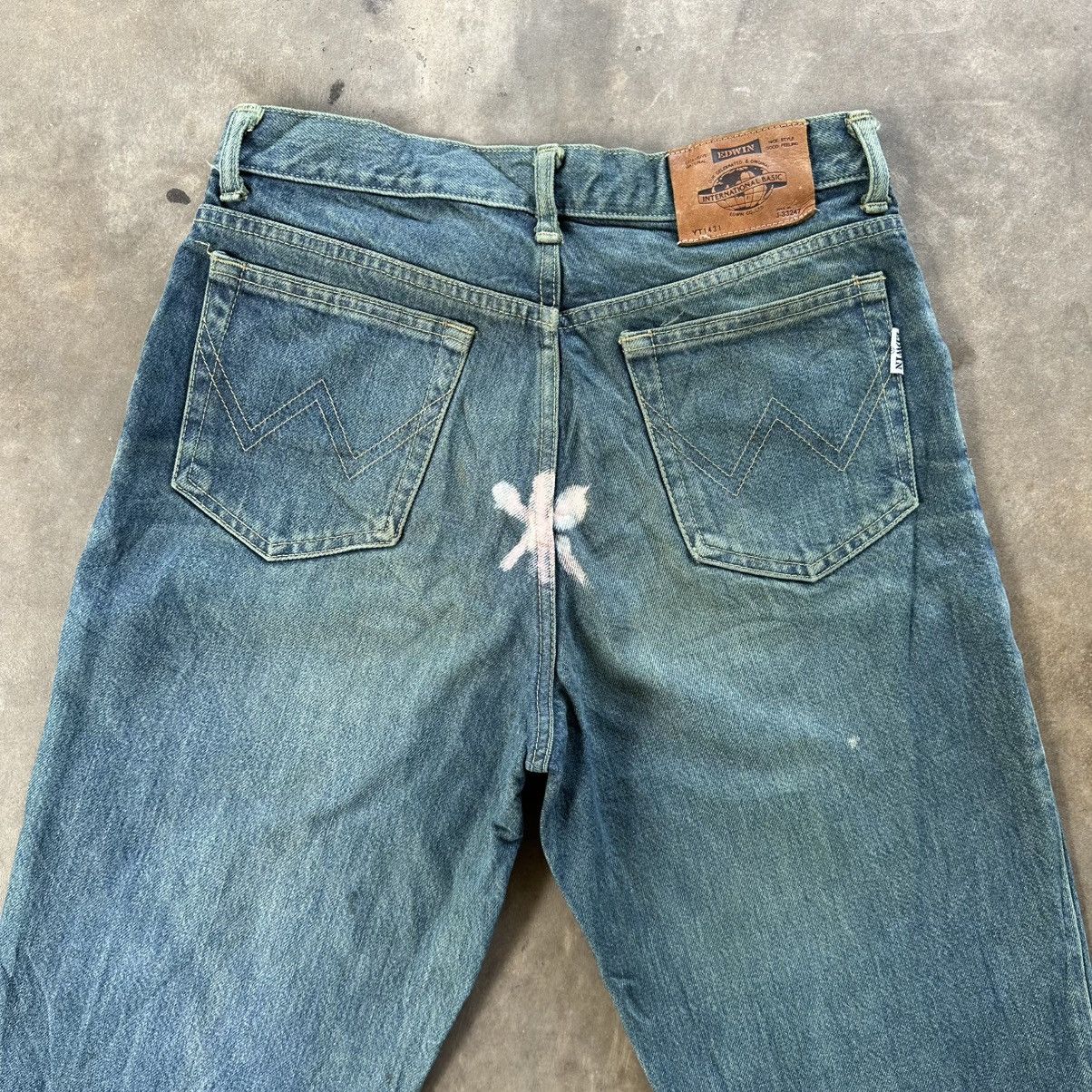If Six Was Nine Vintage Edwin Dye Splash FLARE Denim Jean Pant W28 Size US 28 / EU 44 - 11 Thumbnail