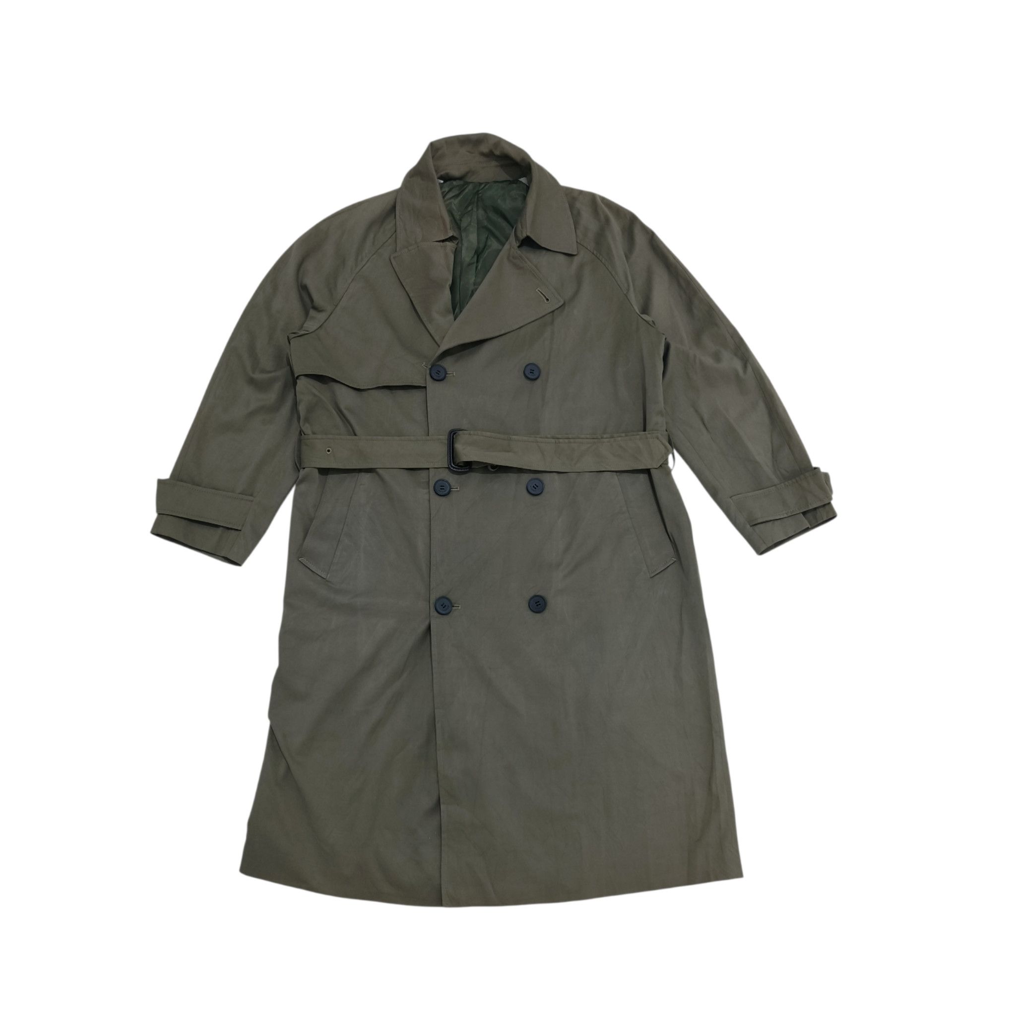 Other ANDEW Women's Green Belted Trench Coat / Spy Coat Size L / US 10 / IT 46 - 1 Thumbnail