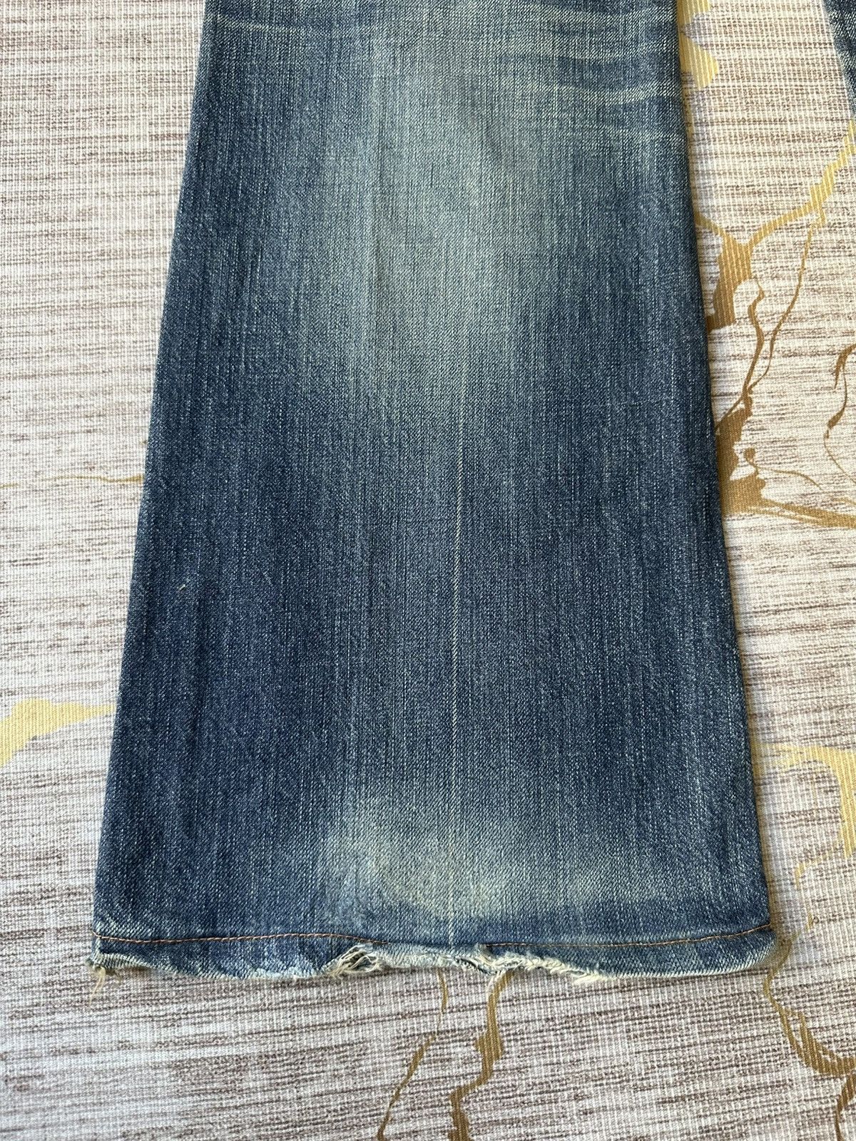Edwin FLARE Edwin Blue Trip Fatigue Design Distressed Denim Size US 29 - 14 Thumbnail