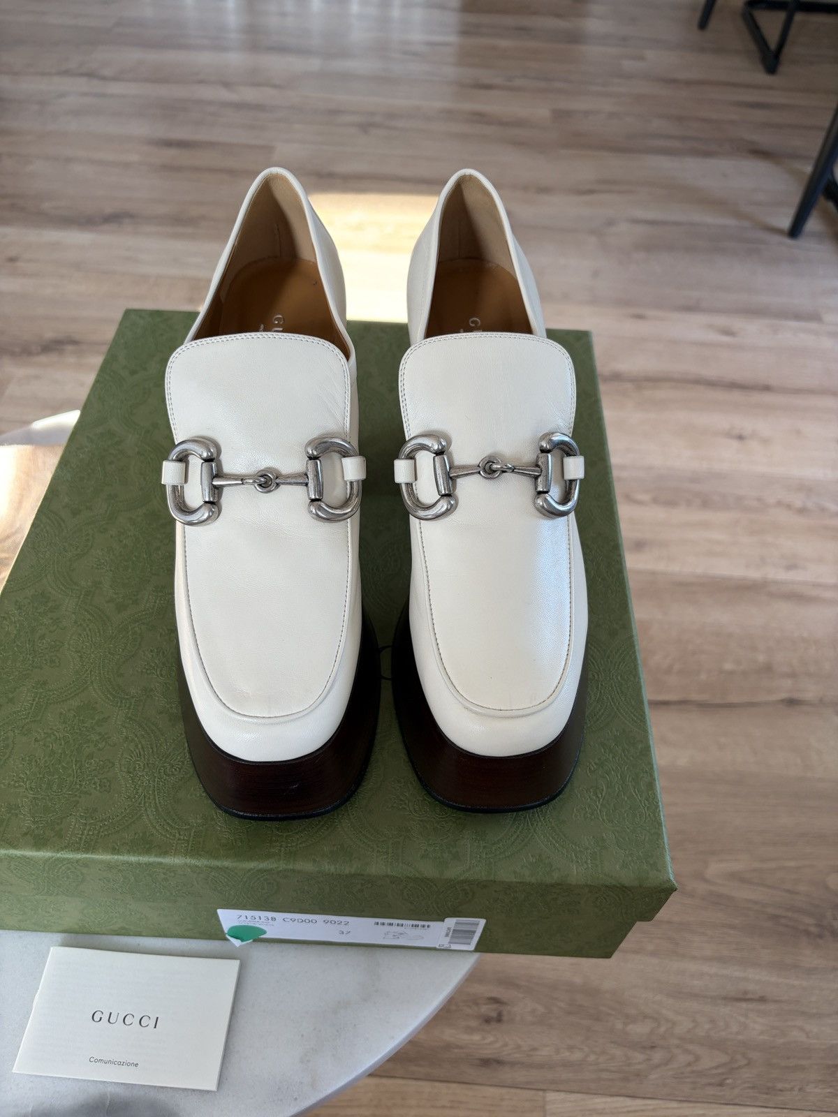Gucci Gucci platform horsebit loafer white Size US 7 / IT 37 - 4 Thumbnail